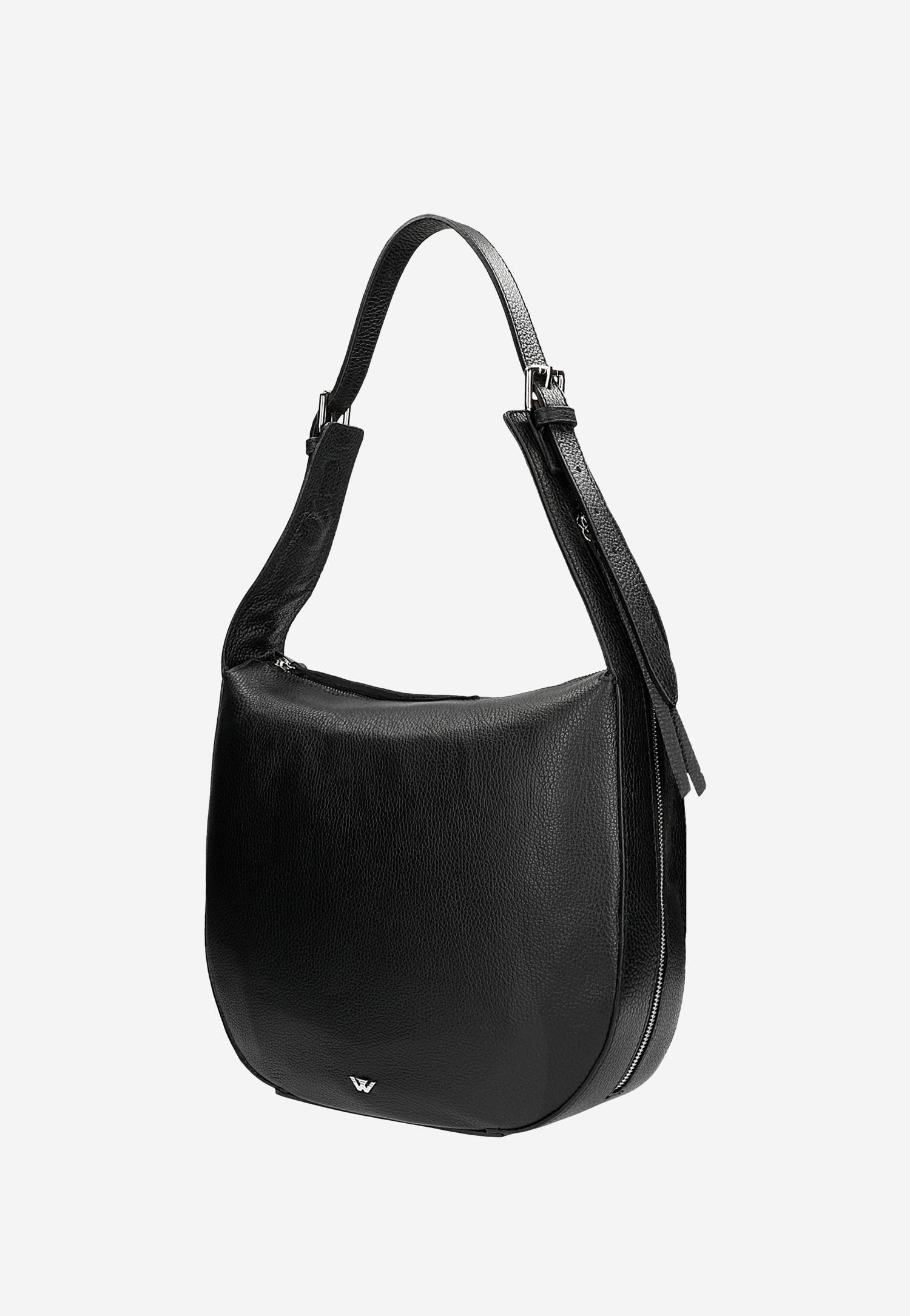 Duża skórzana torebka damska ze srebrnym logo