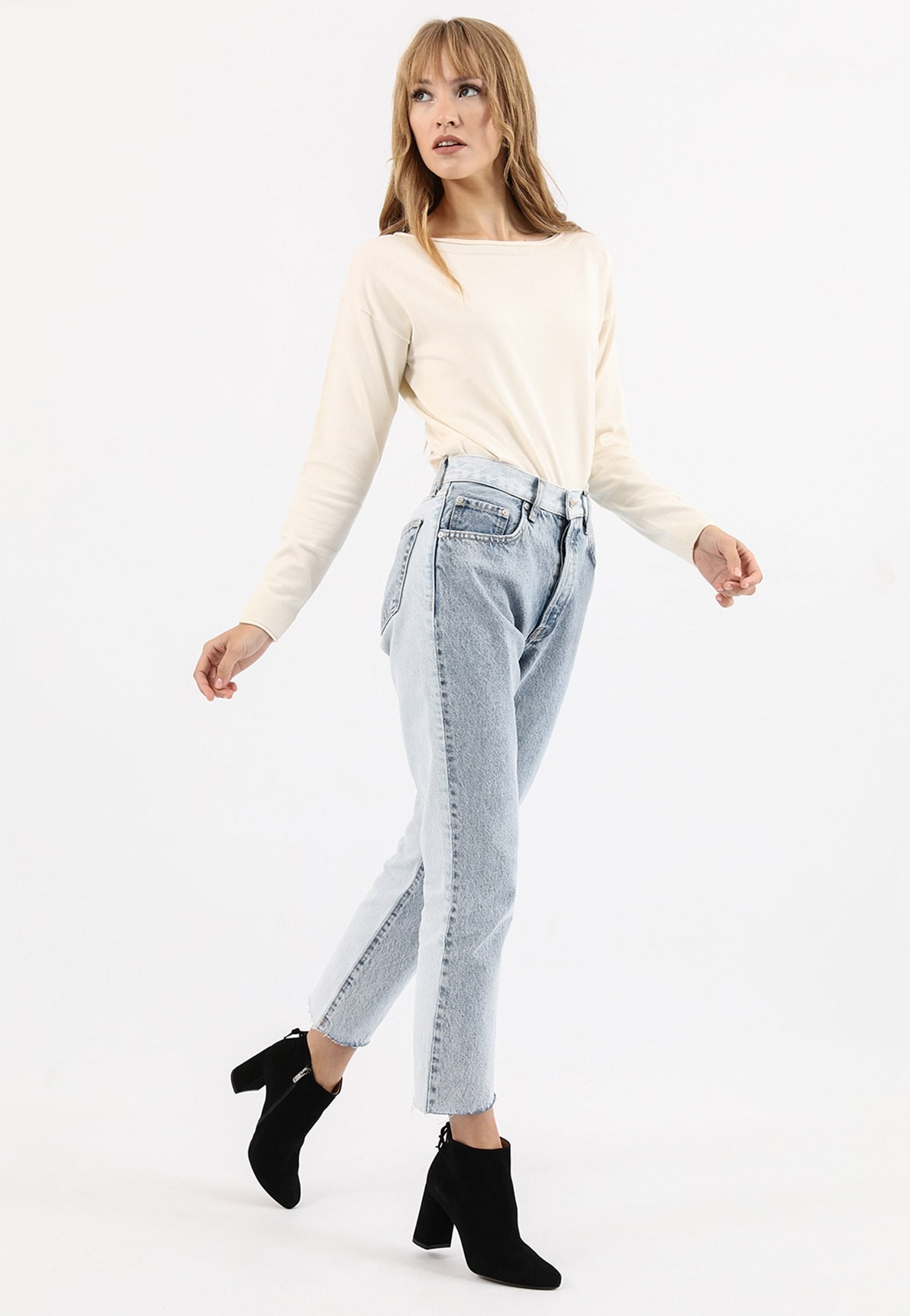 Czarne skórzane botki damskie na słupku z noskiem w szpic