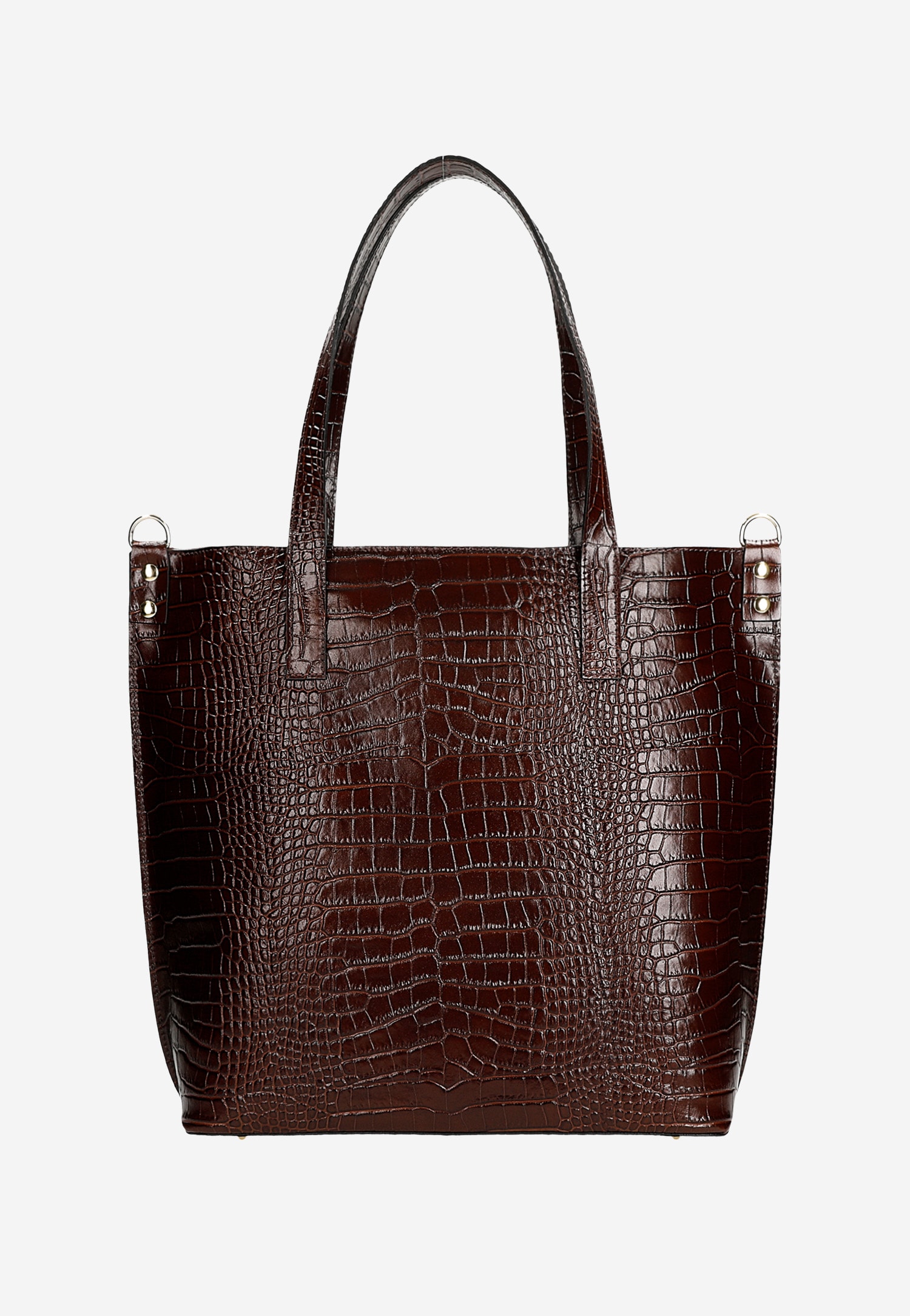 Torebka damska skórzana w kolorze ciemnobrązowym