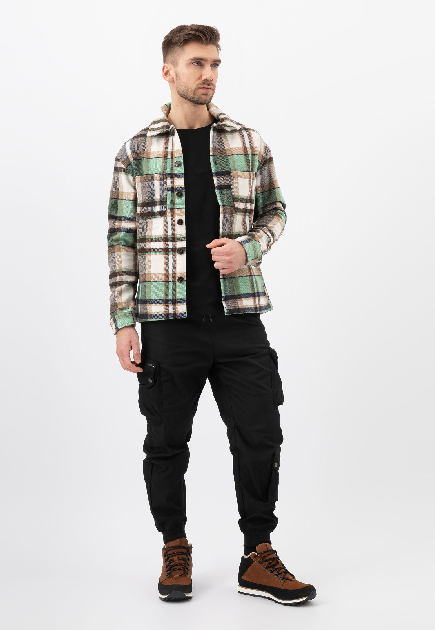 Jasnobrązowe trzewiki męskie