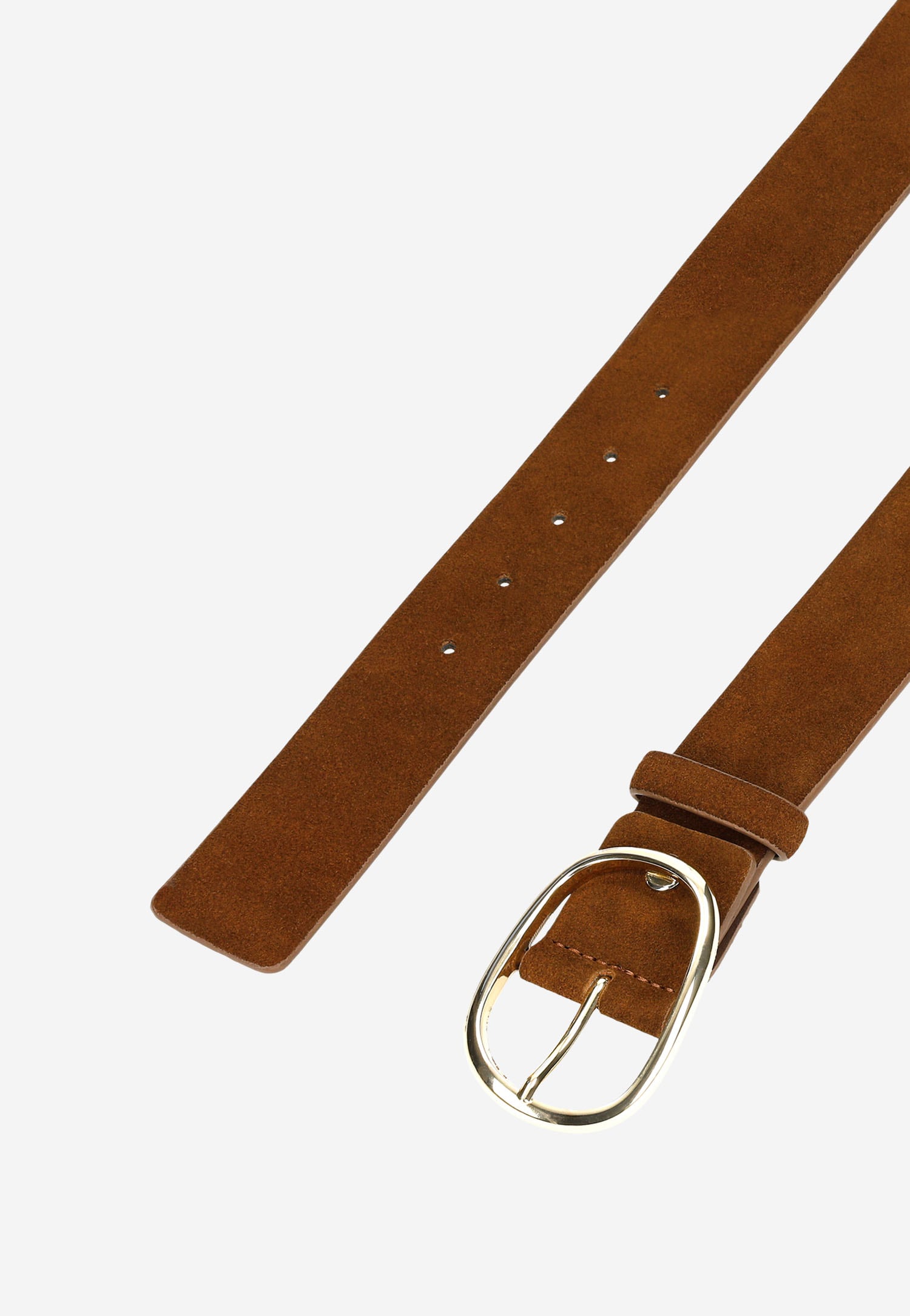 Czarny pasek damski z dwoiny welurowej