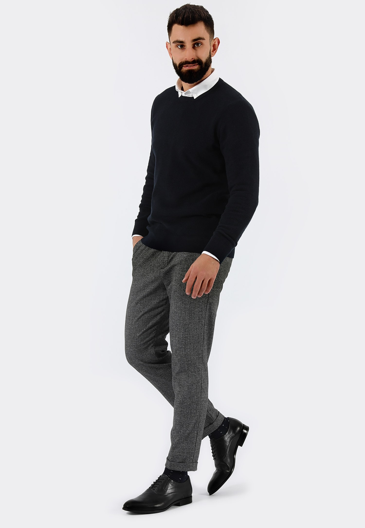 Czarne brogsy męskie w stylu formal