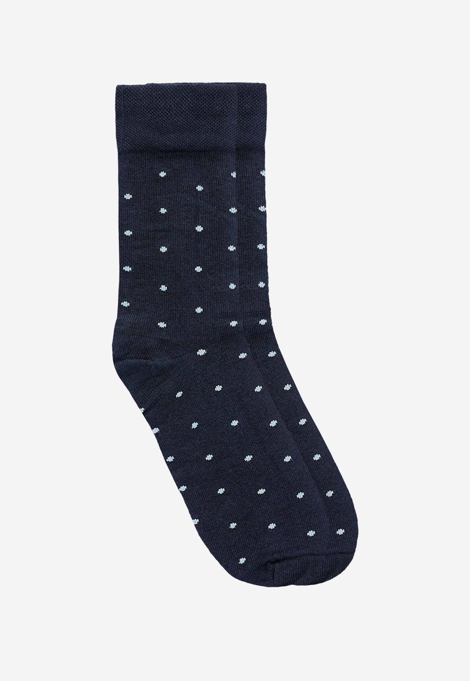 Granatowe skarpety w niebieskie kropki