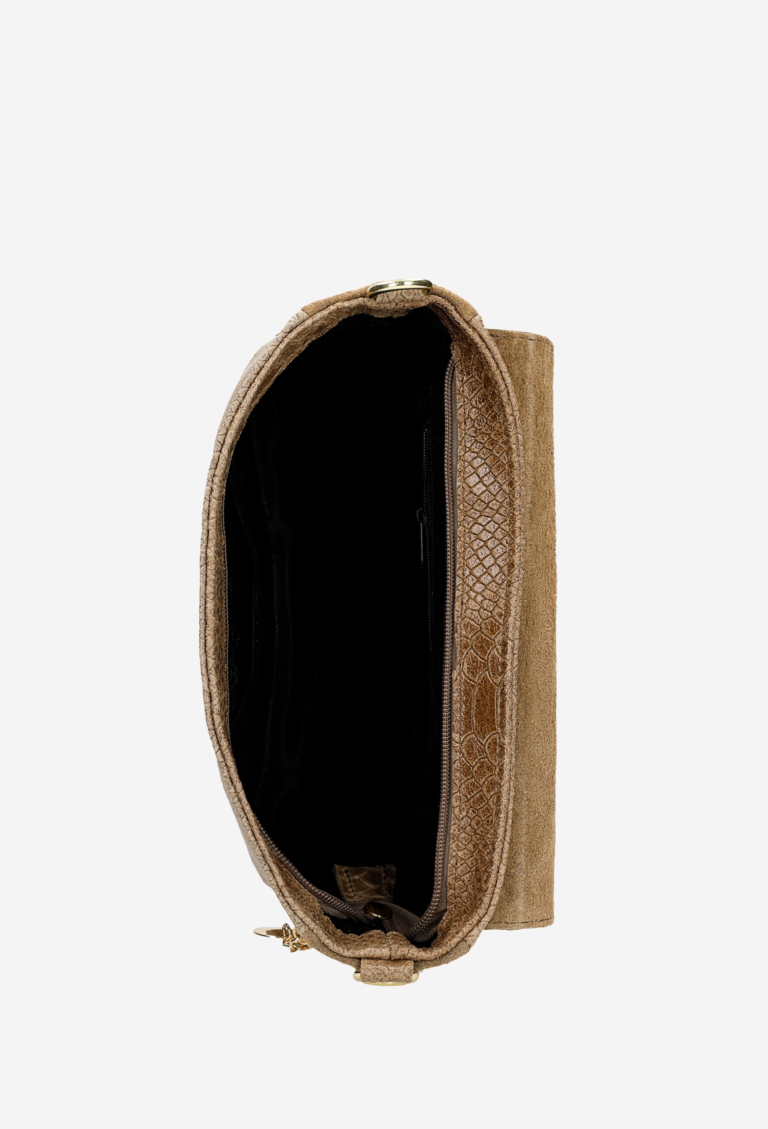 Ciemnobrązowa torebka damska z ciekawą fakturą