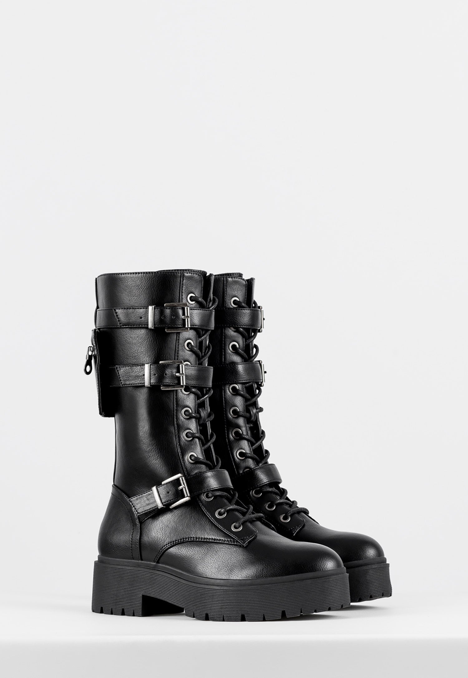 WJS czarne workery damskie z torebką