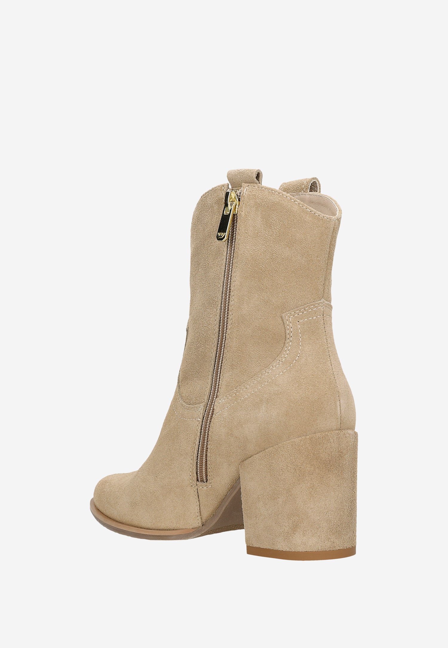 Czarne kowbojki damskie z dwoiny welurowej na obcasie