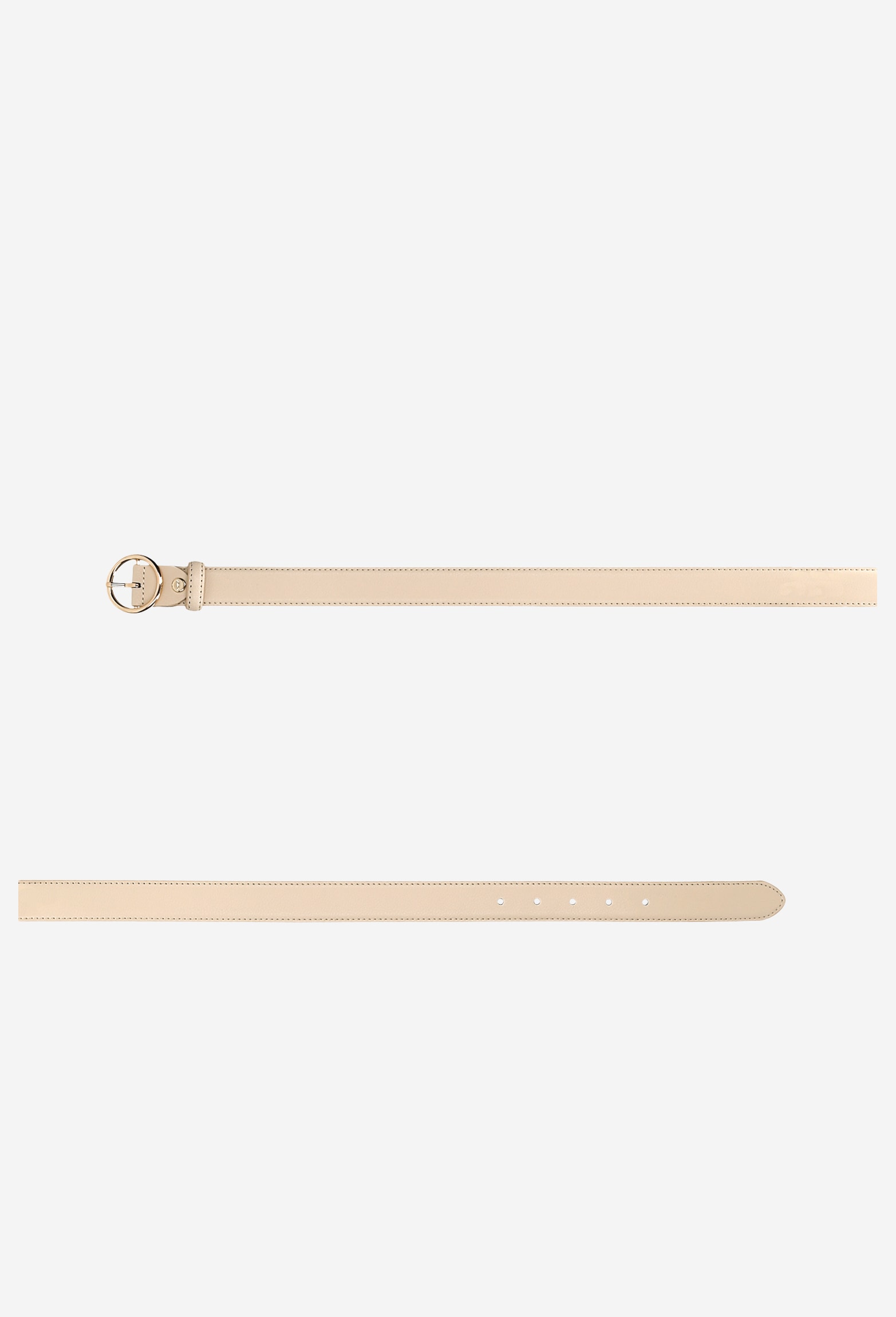 Beżowy pasek damski z okrągłą klamrą