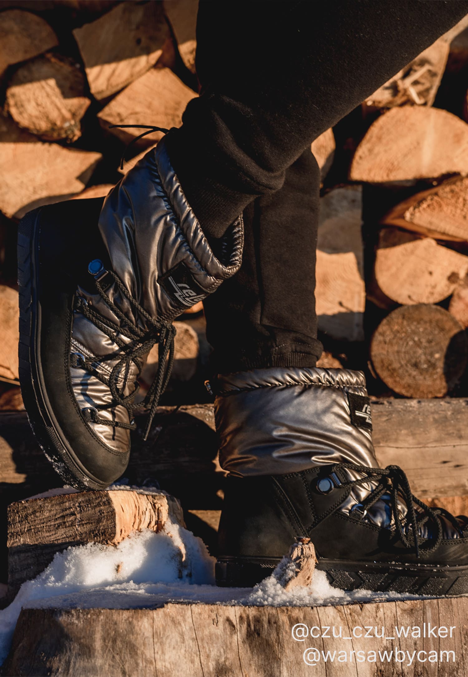 Czarne awangardowe śniegowce RELAKS