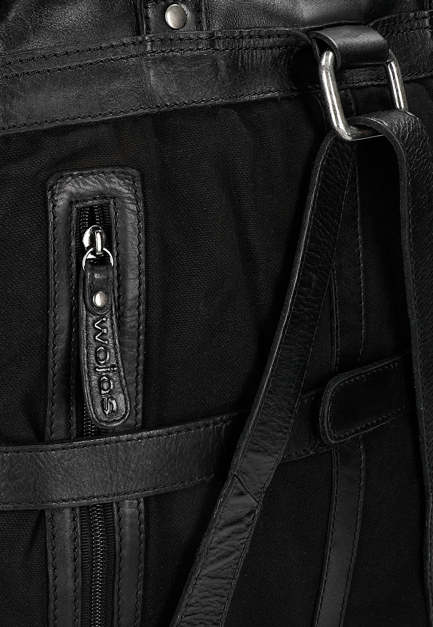 Czarna skórzana torba plecak 2w1