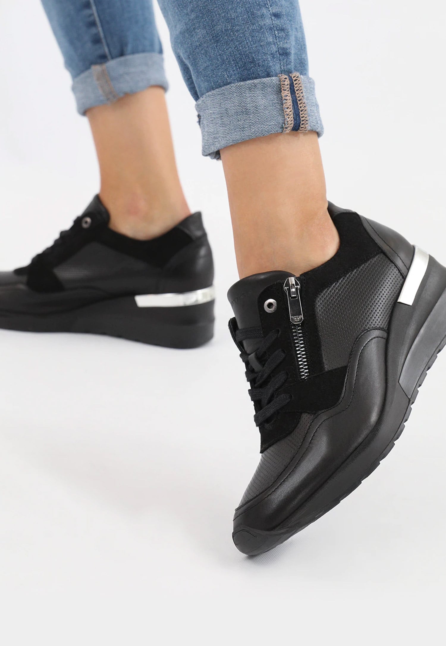 Sneakersy damskie w kolorze biało-szaro-beżowym