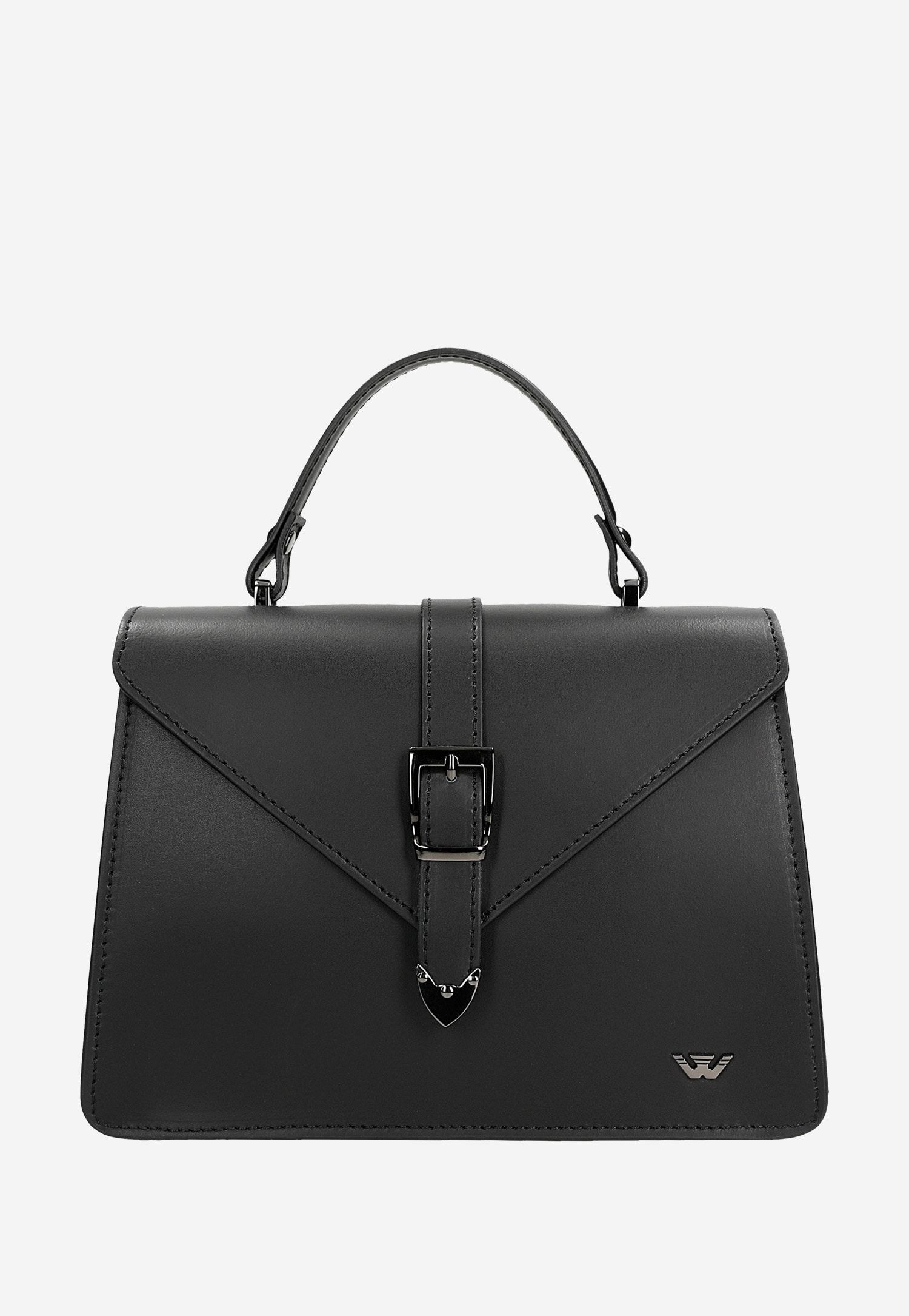 Jasnobrązowa torebka damska kuferek z gładkiej skóry licowej