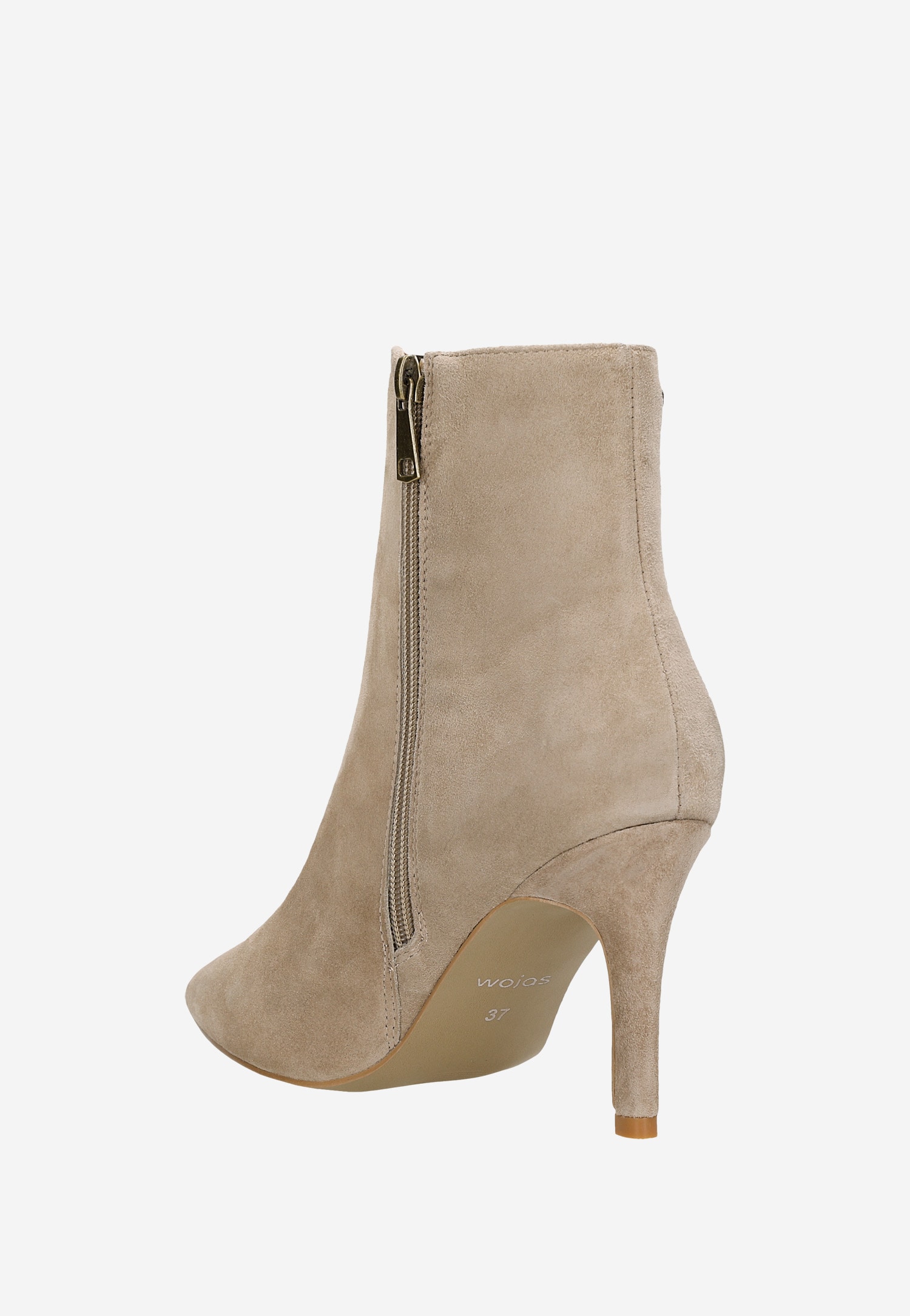 Beżowe eleganckie botki na obcasie