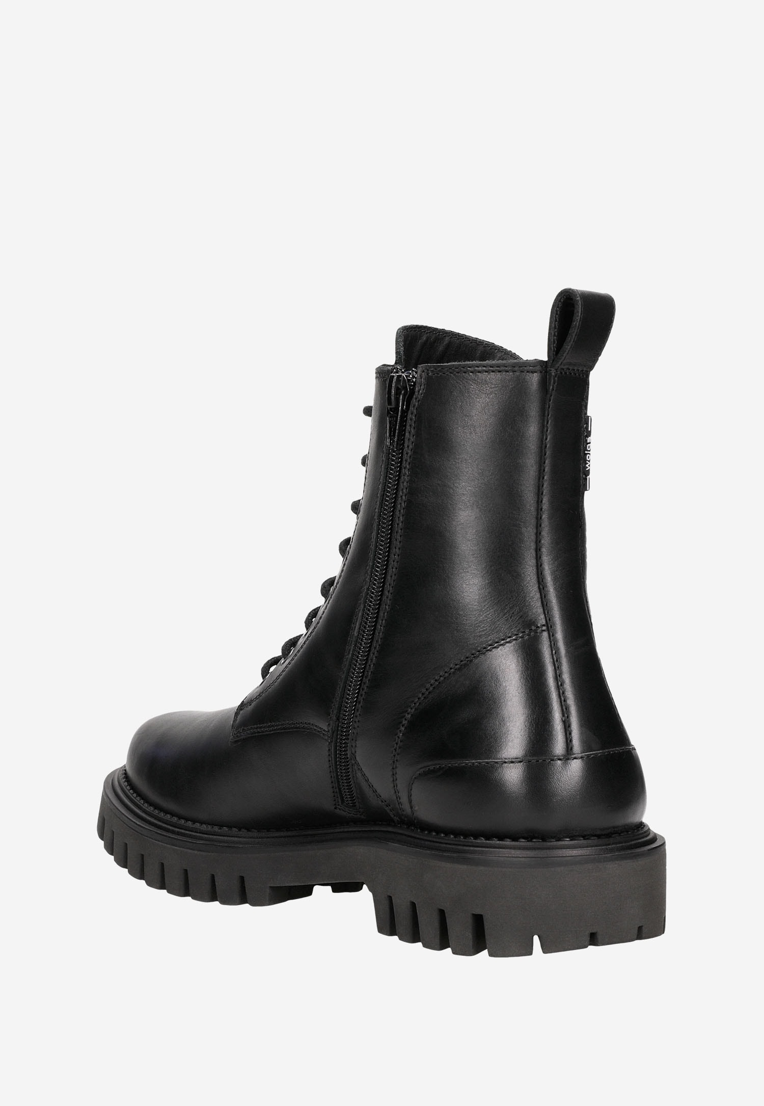 Czarne jesienne bikery męskie ze skóry licowej