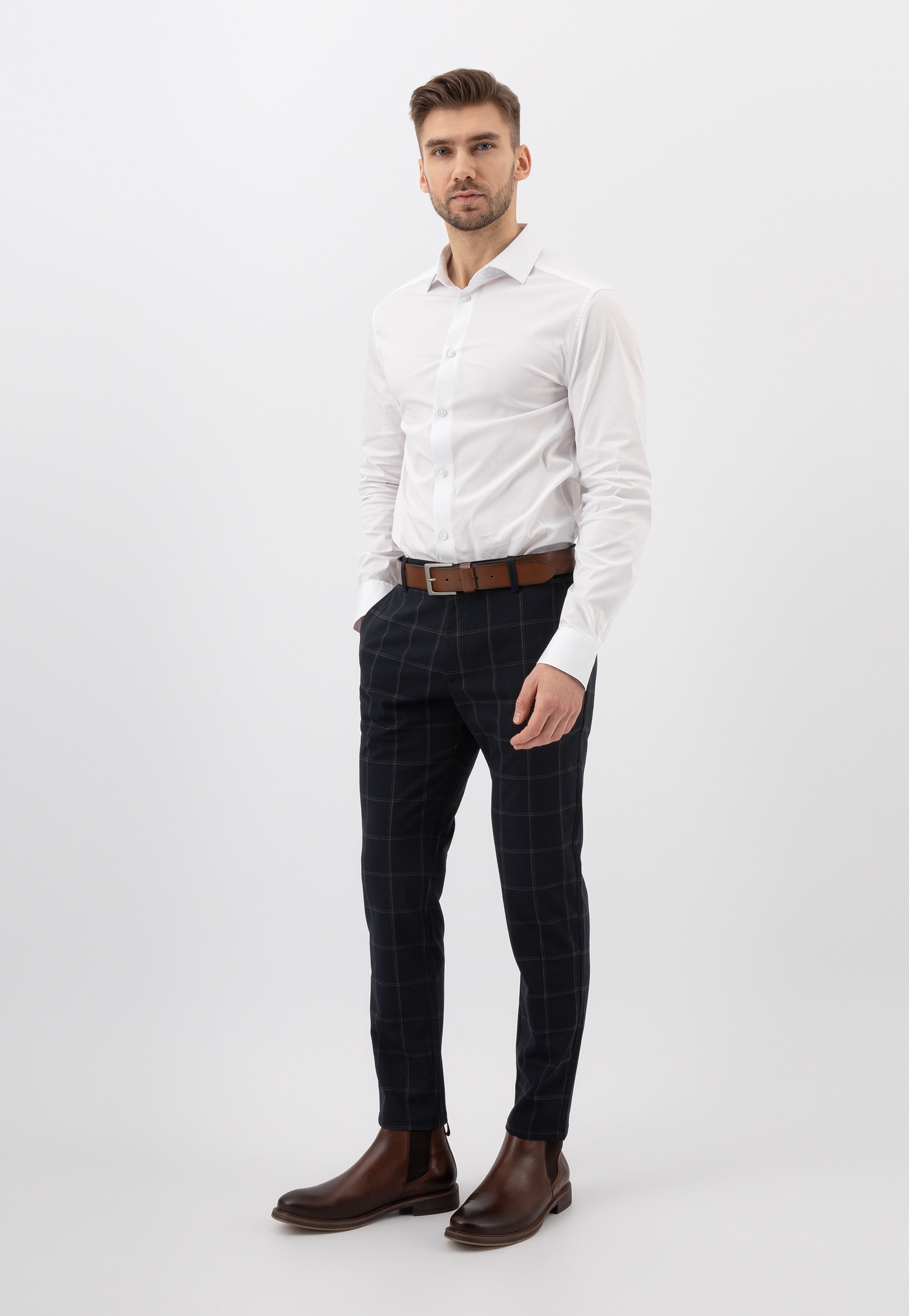 Czarne skórzane sztyblety męskie ze skóry licowej