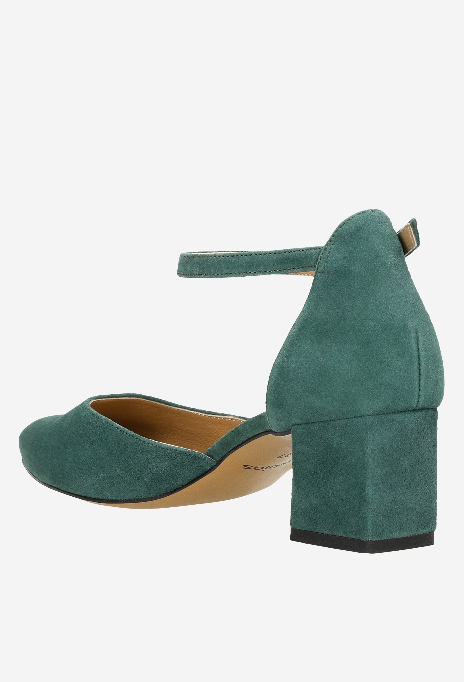 Złote czółenka damskie na niskim słupku