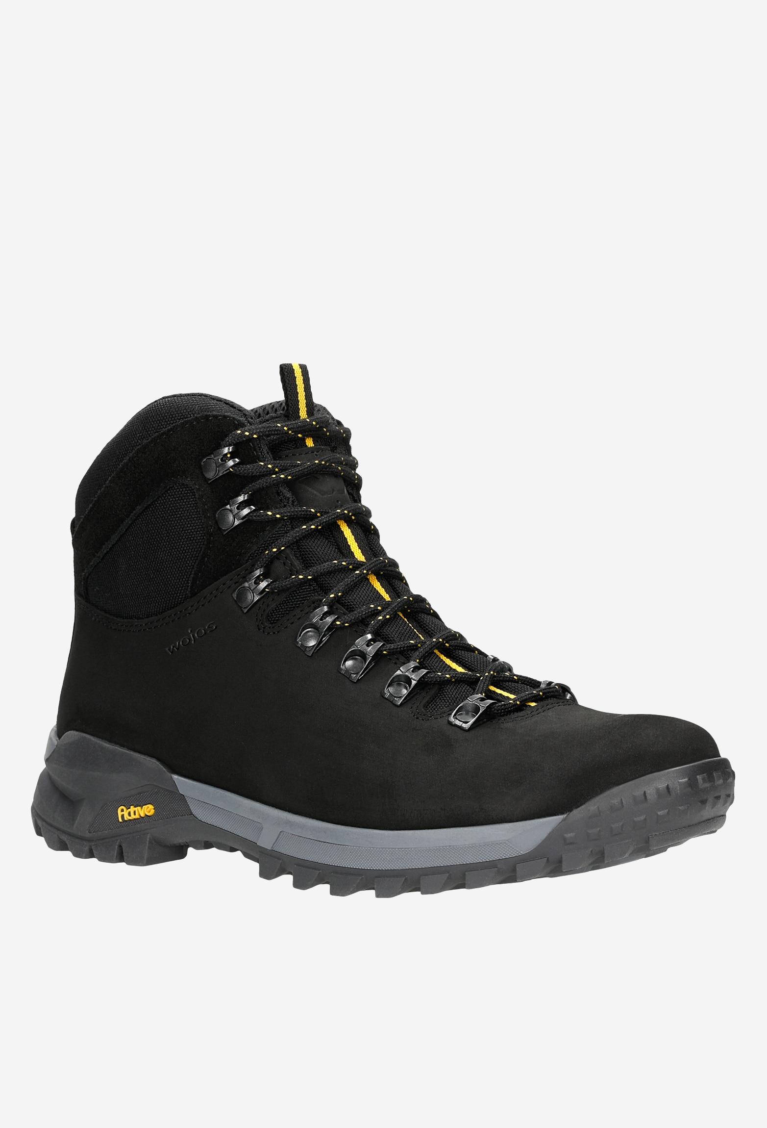 Czarne trzewiki trekkingowe z łączonych materiałów