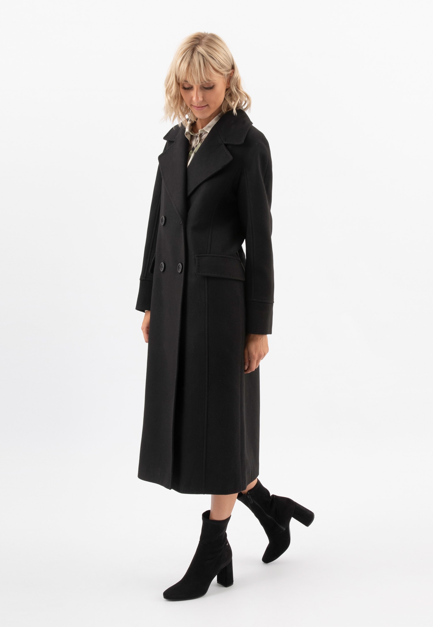 Czarne welurowe botki damskie