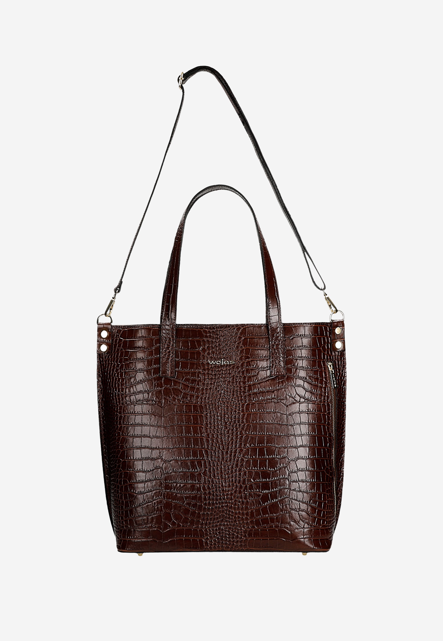 Torebka damska skórzana w kolorze ciemnobrązowym