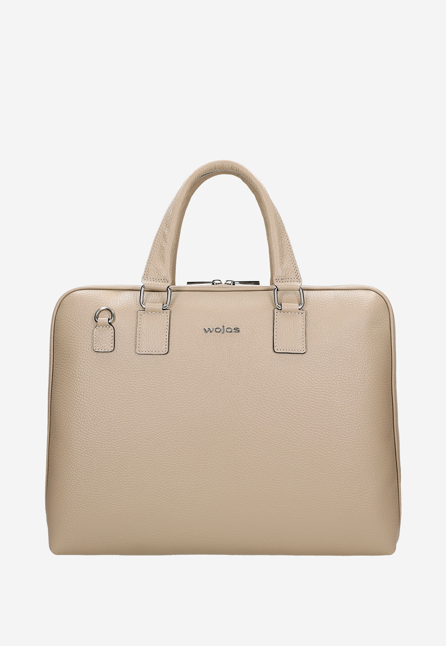 Duża beżowa torebka damska ze skóry licowej