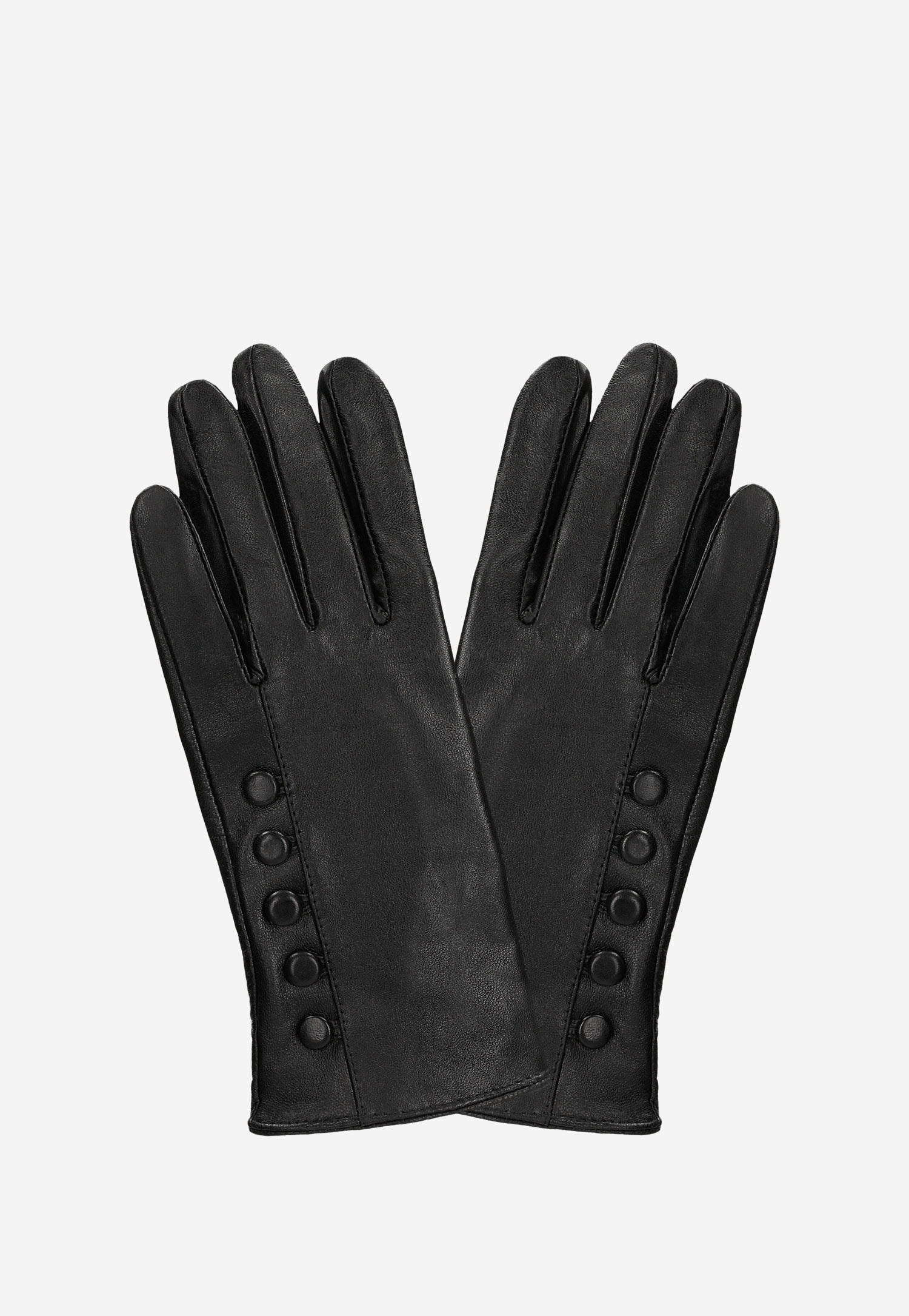 Czarne skórzane rękawiczki damskie