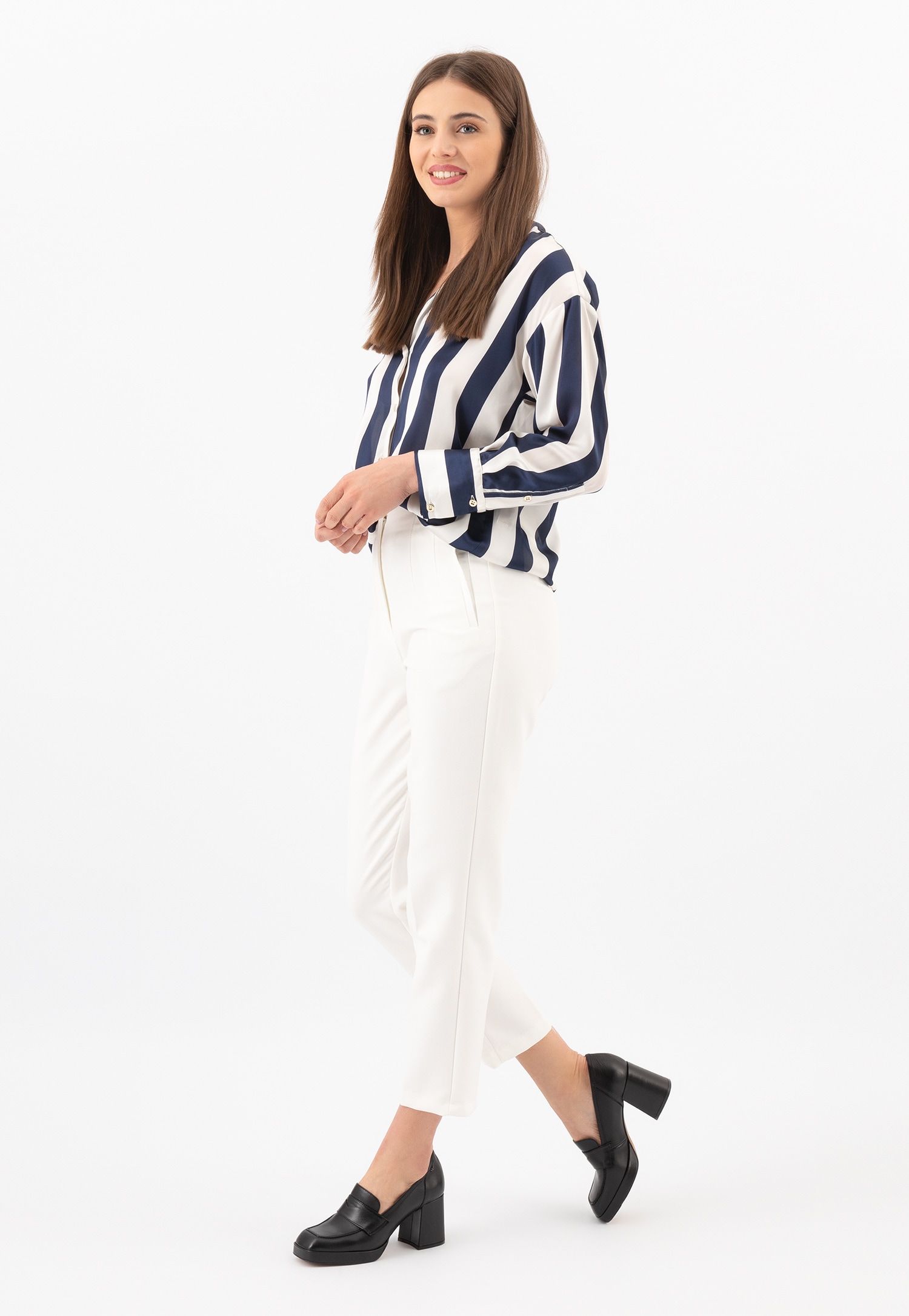 Zielone mokasyny damskie na słupku