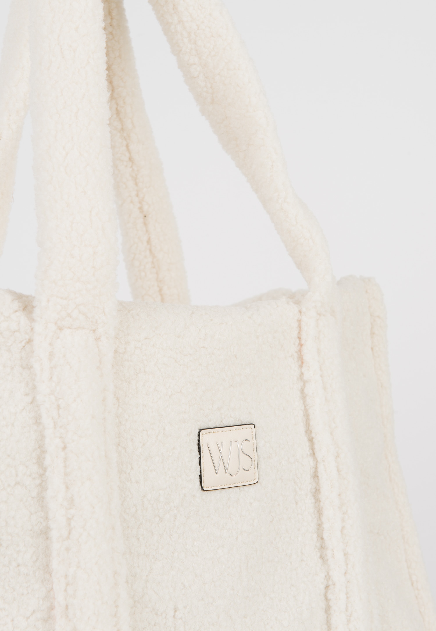 WJS duża pluszowa torebka damska w kolorze białym