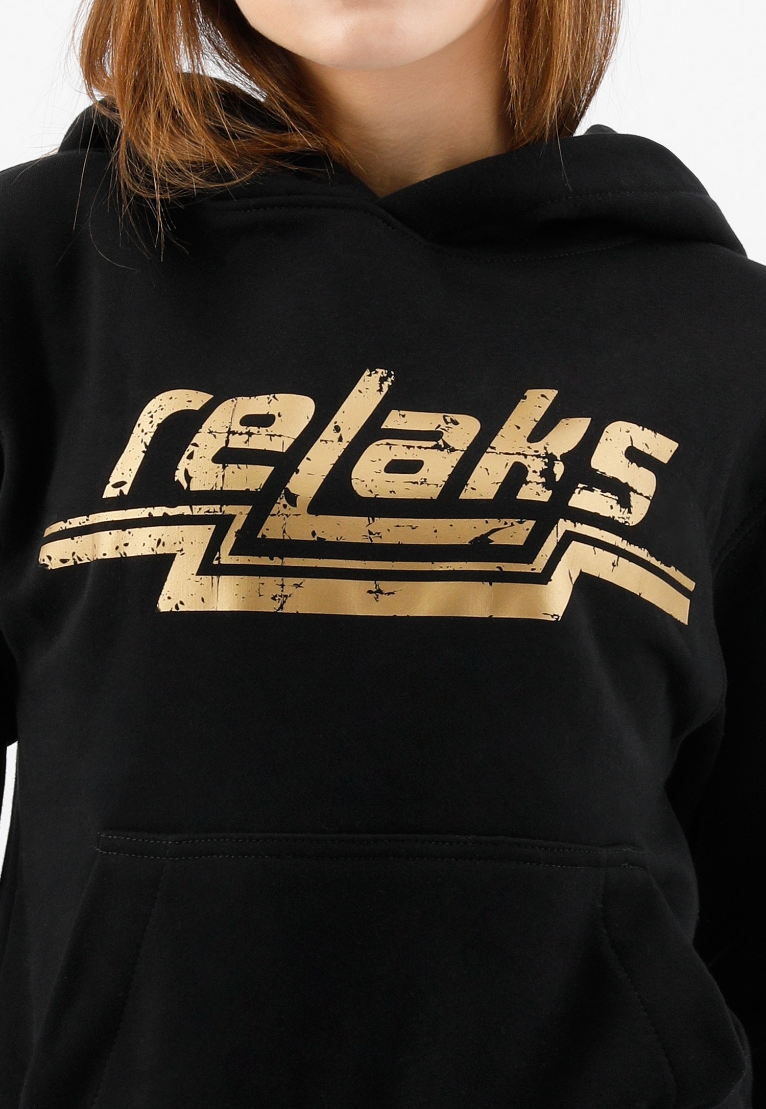 Czarna bluza damska z kapturem RELAKS