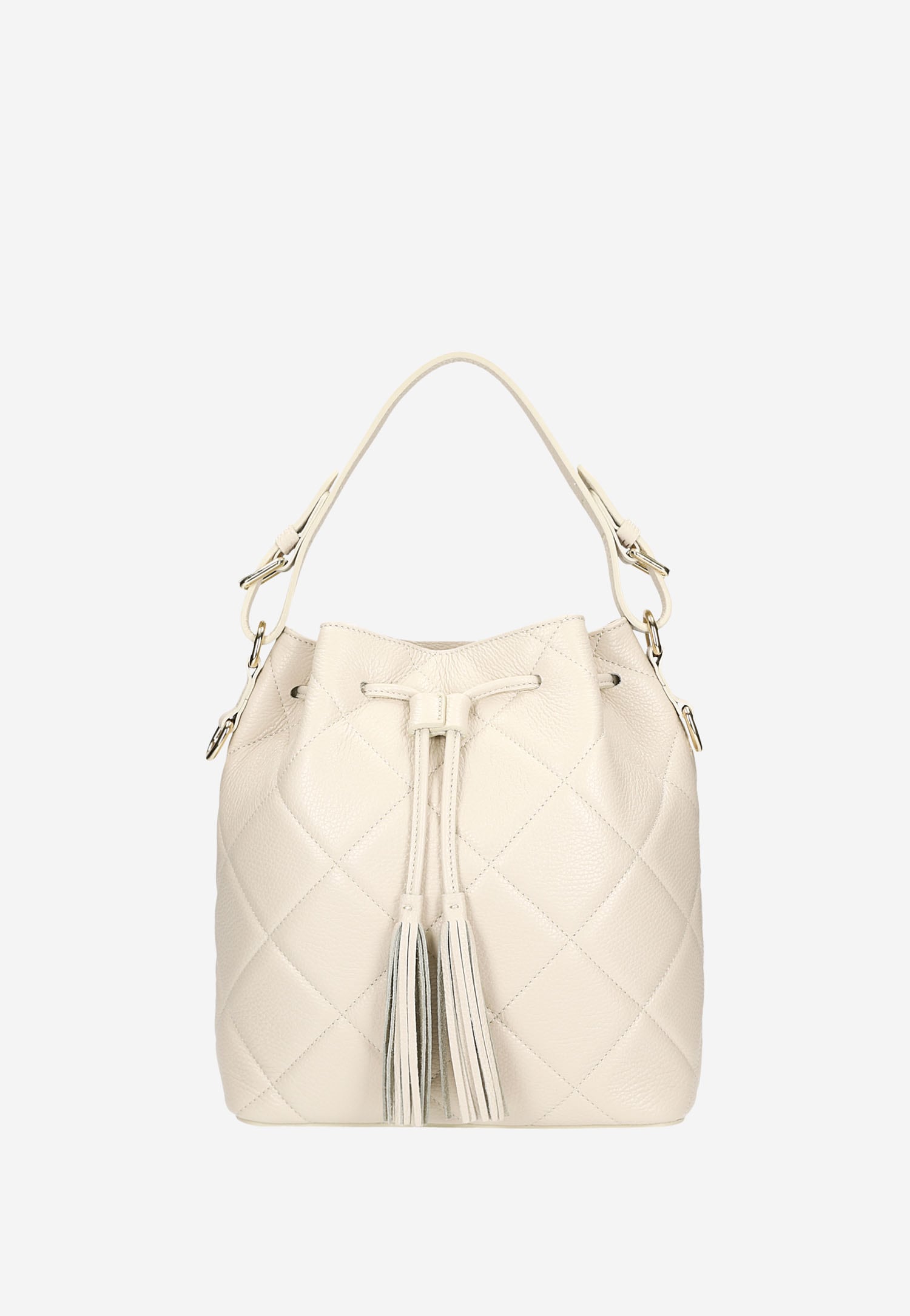 Torebka damska pikowana w kolorze beżowym