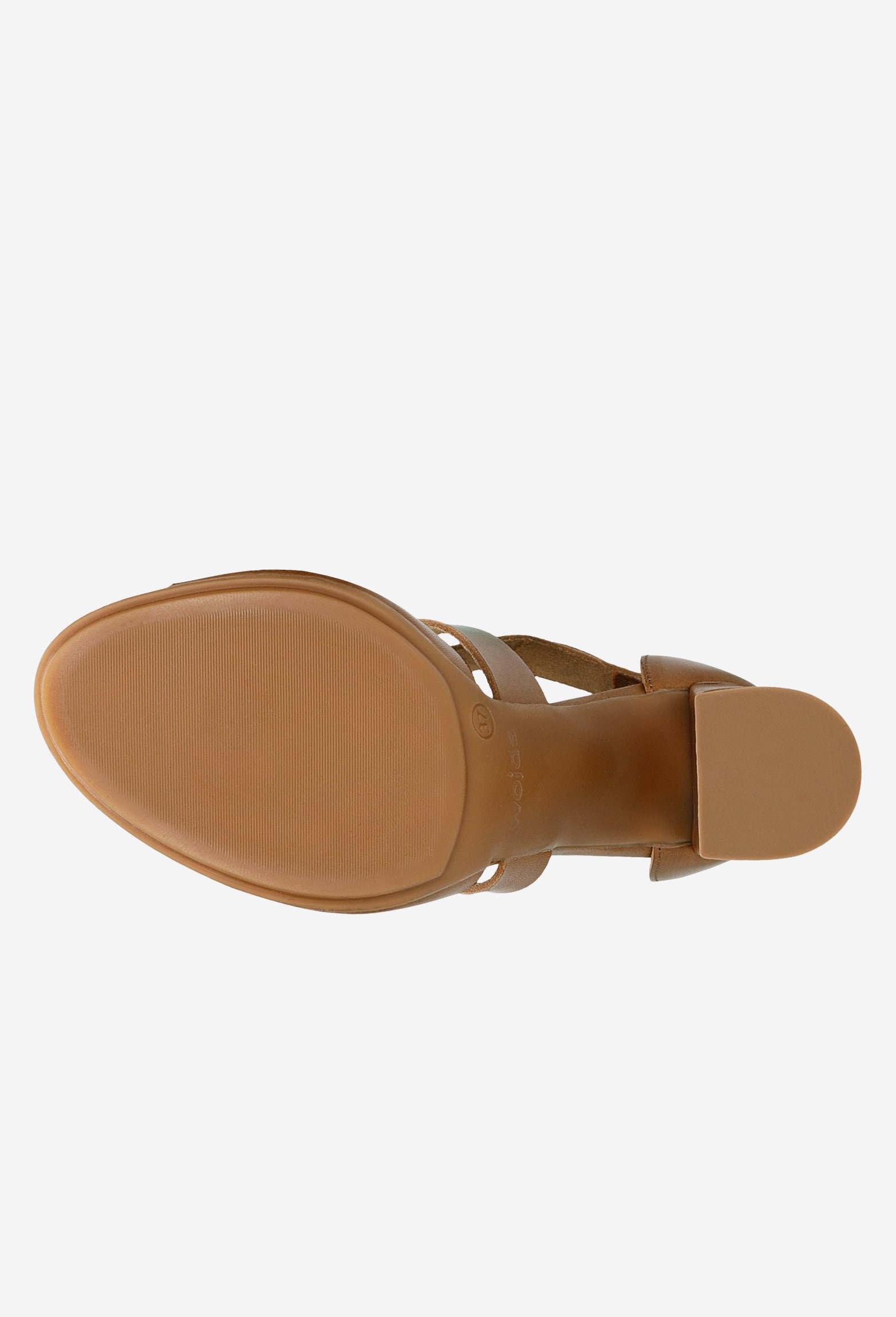 Beżowe sandały damskie na szerokim słupku