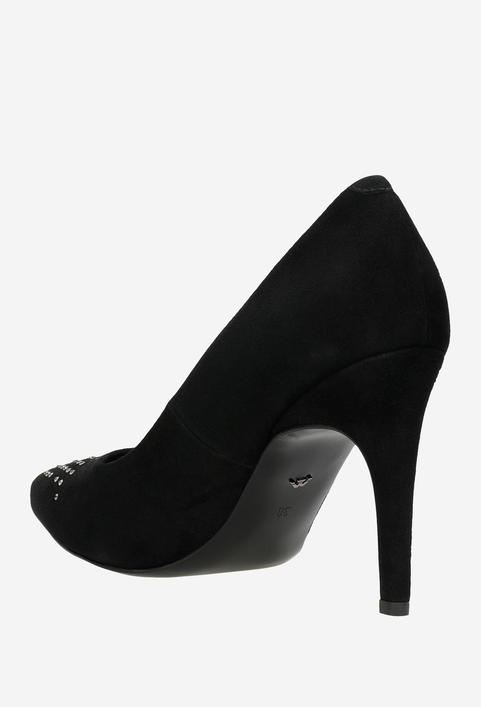 Czarne szpilki damskie z kryształkami