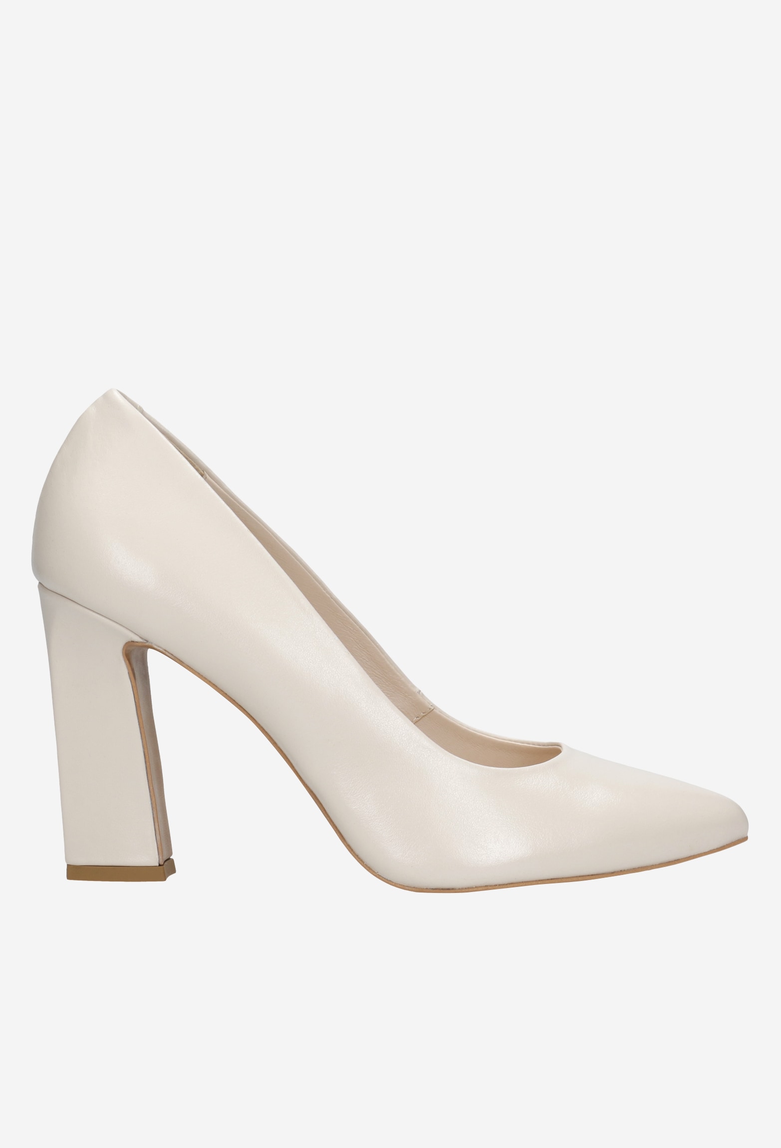 Eleganckie beżowe czółenka na słupku