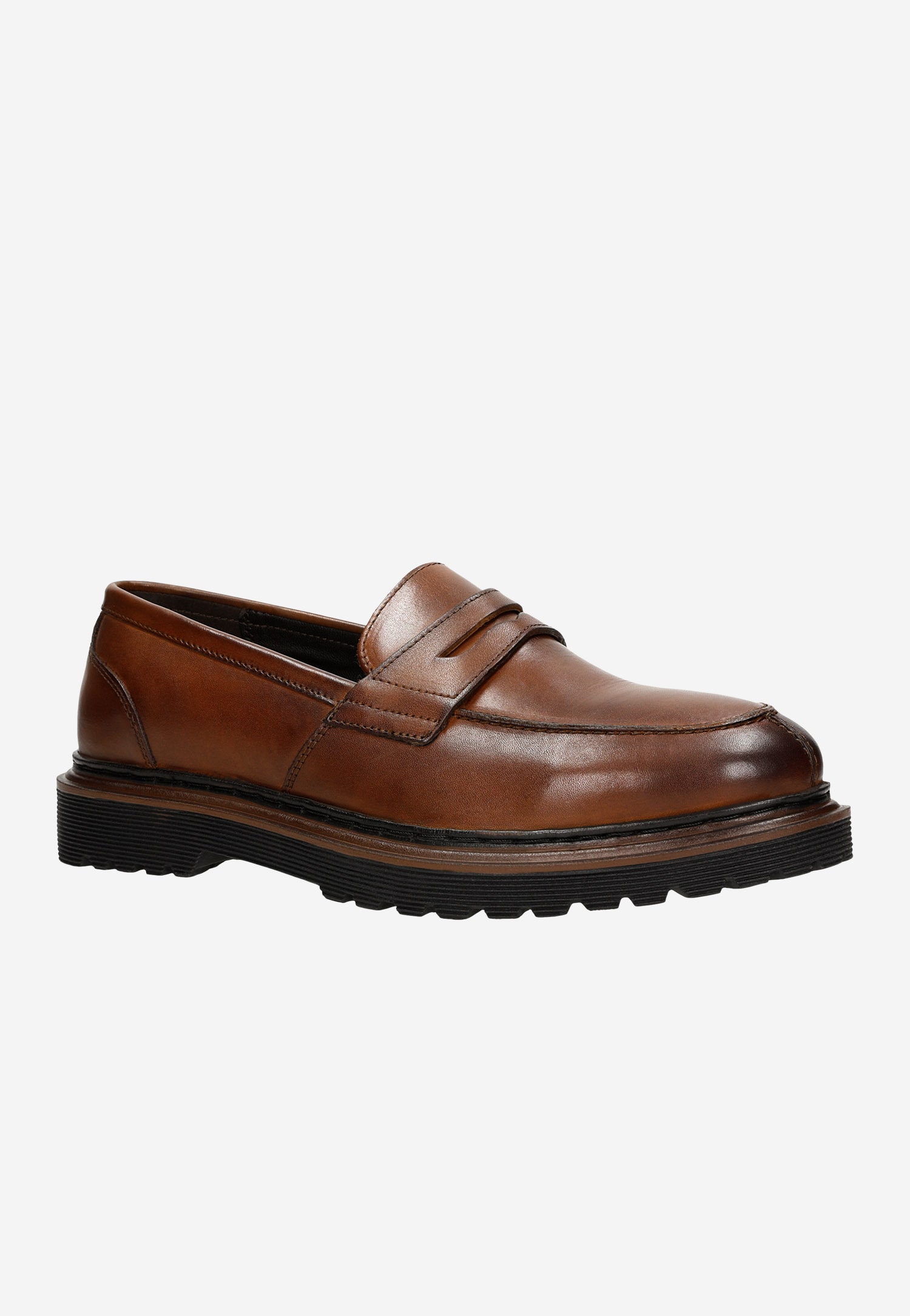 Brązowe skórzane mokasyny męskie penny loafers