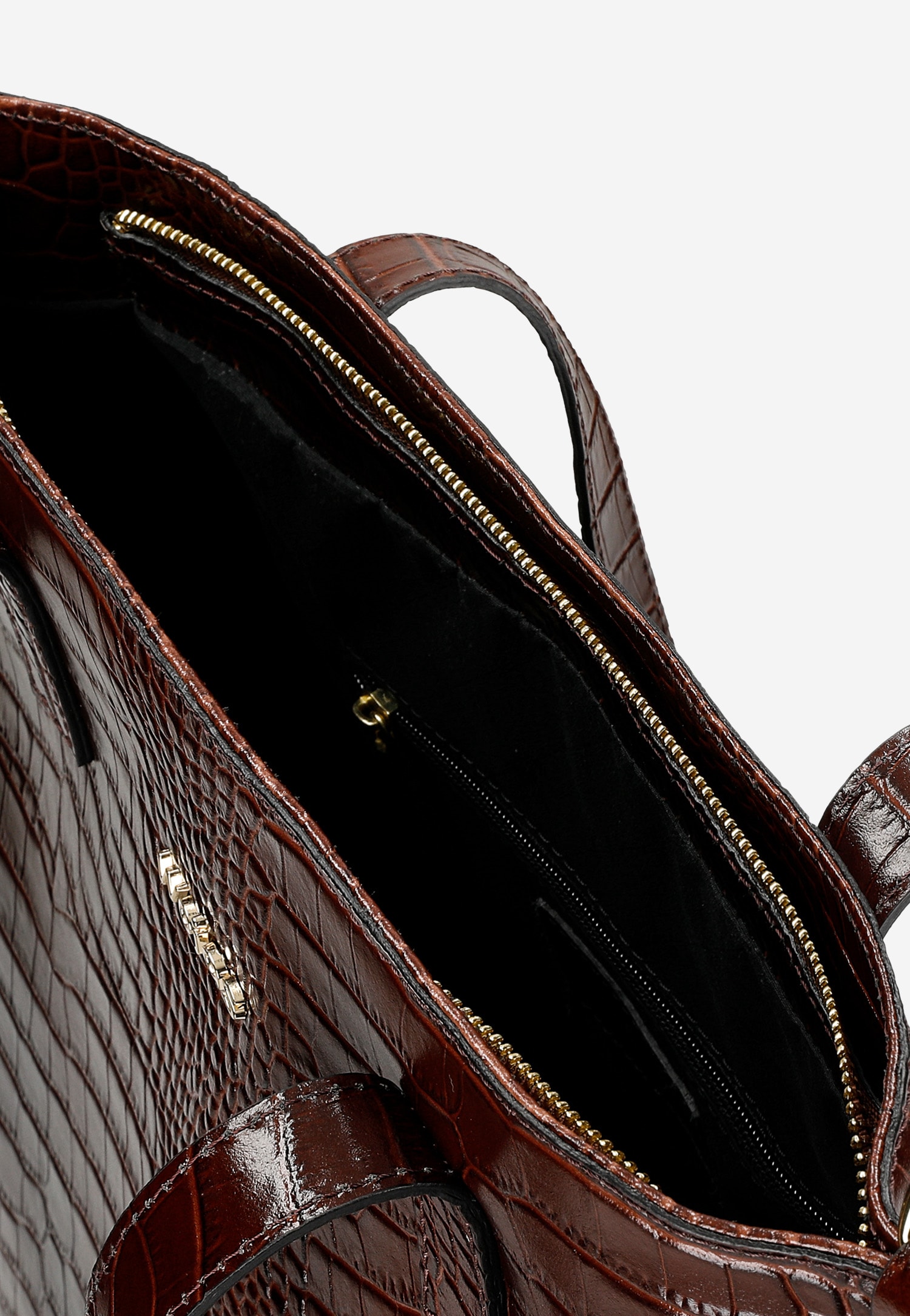 Torebka damska skórzana w kolorze ciemnobrązowym