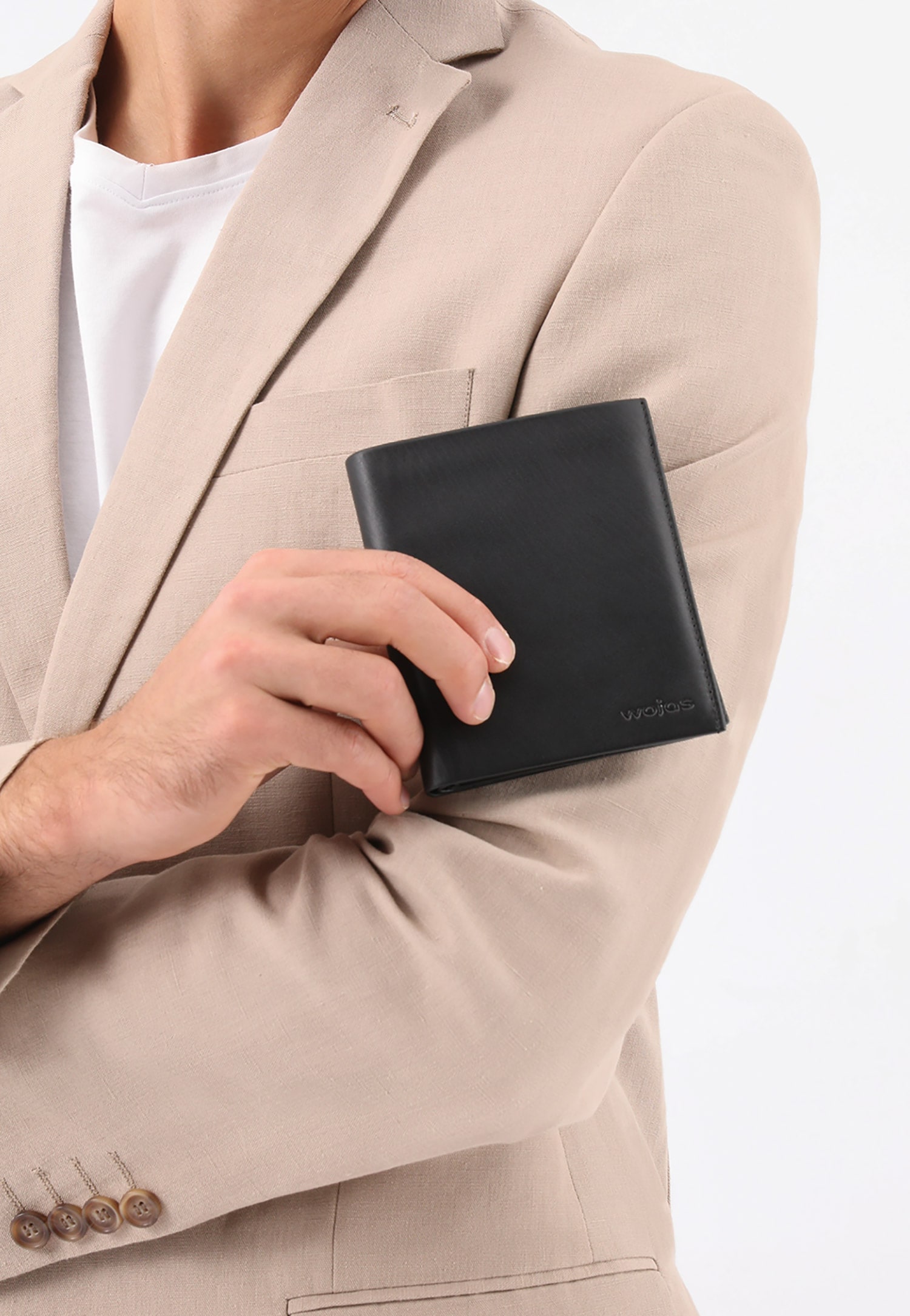 Czarny klasyczny portfel męski