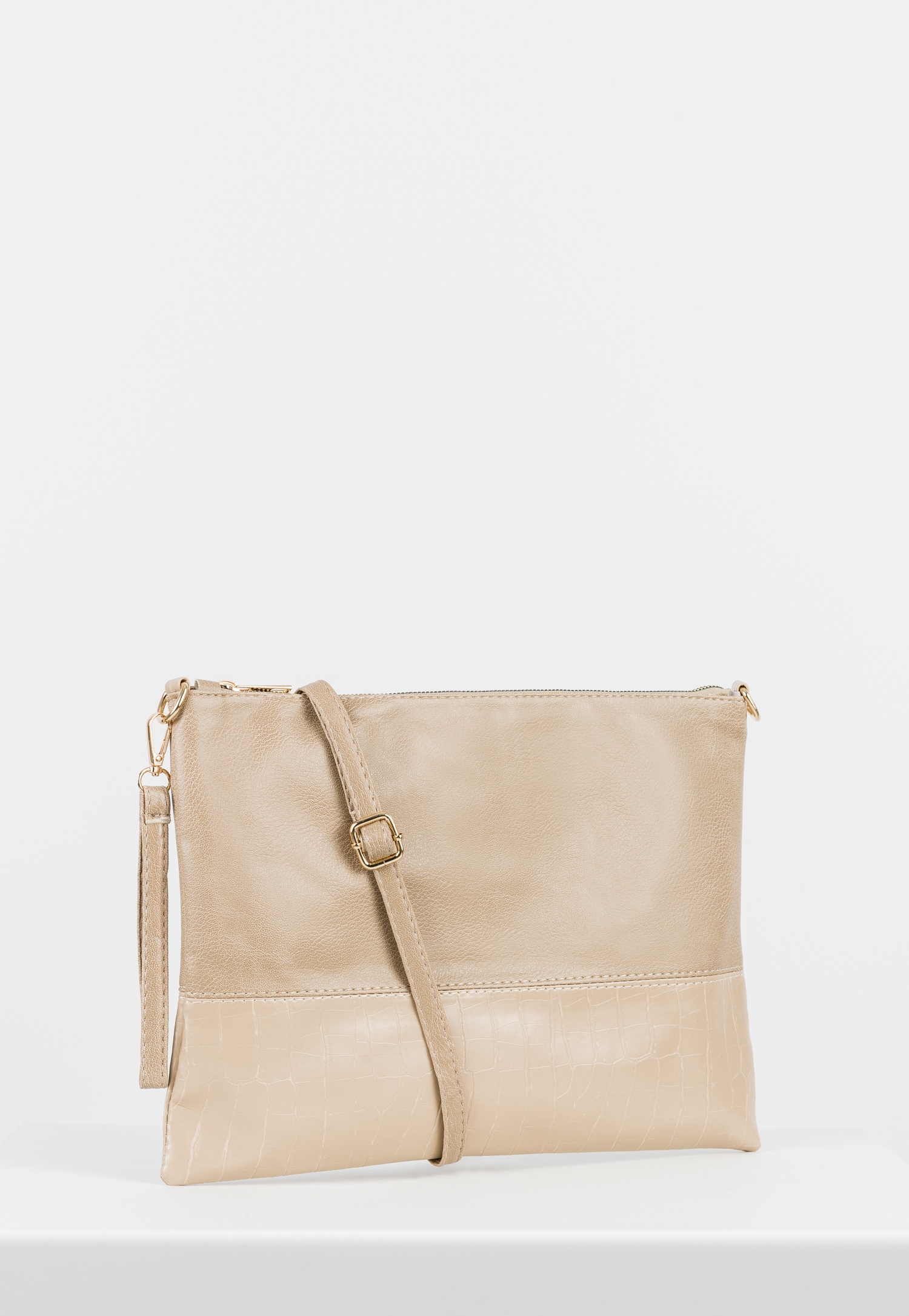 WJS mała beżowa torebka damska etui