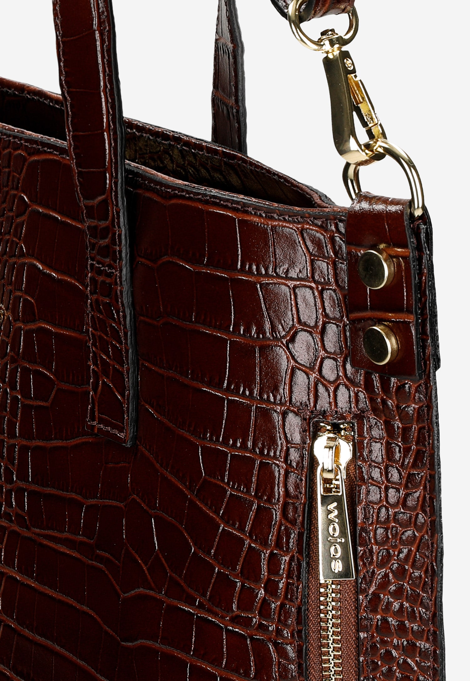 Torebka damska skórzana w kolorze ciemnobrązowym