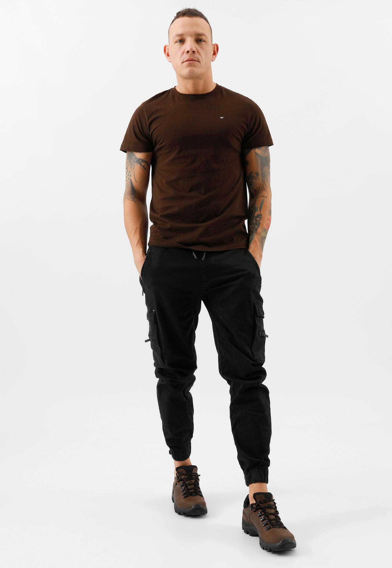 Brązowe trzewiki męskie trekkingowe