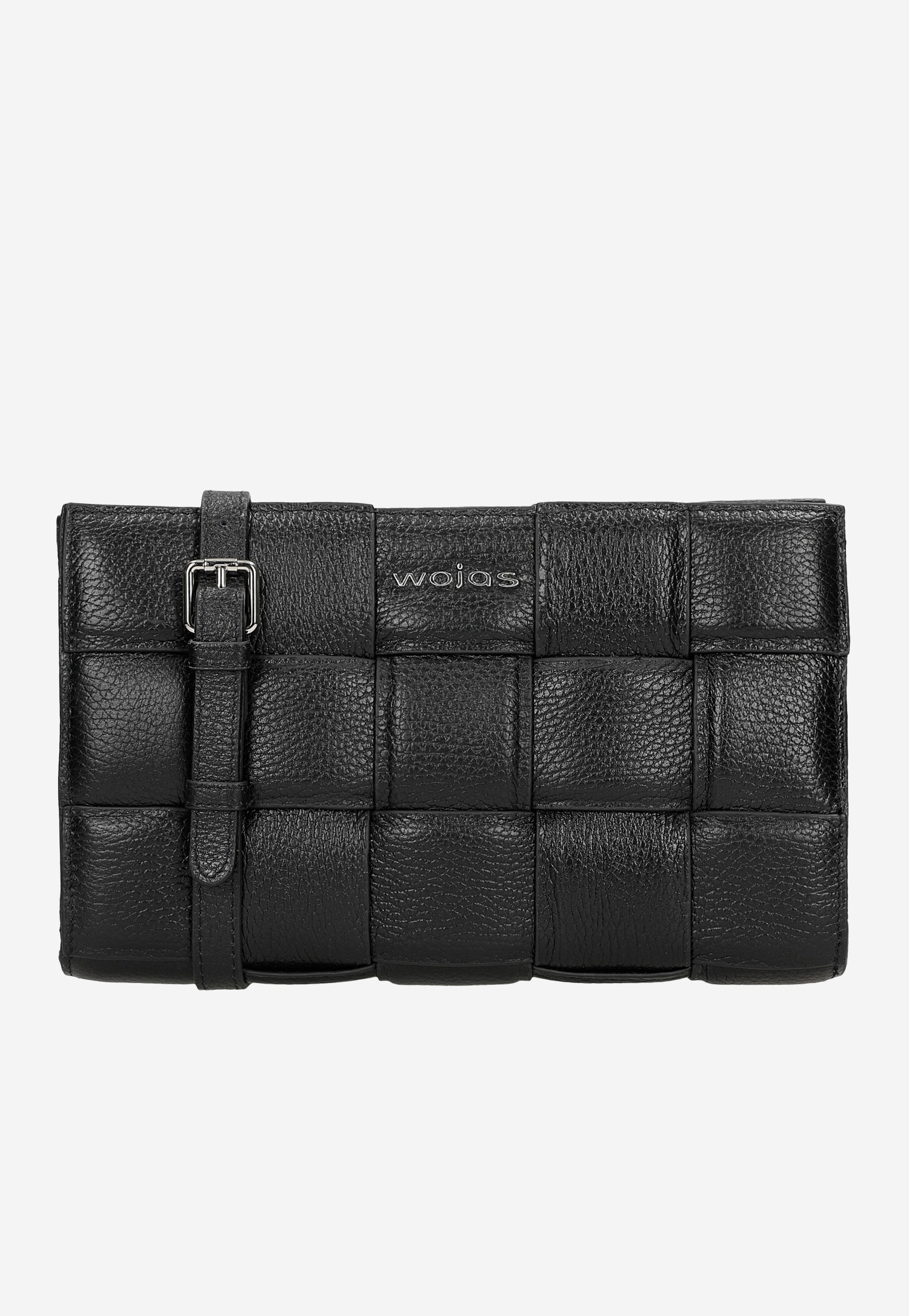 Beżowa torebka damska ze skóry licowej o plecionej strukturze