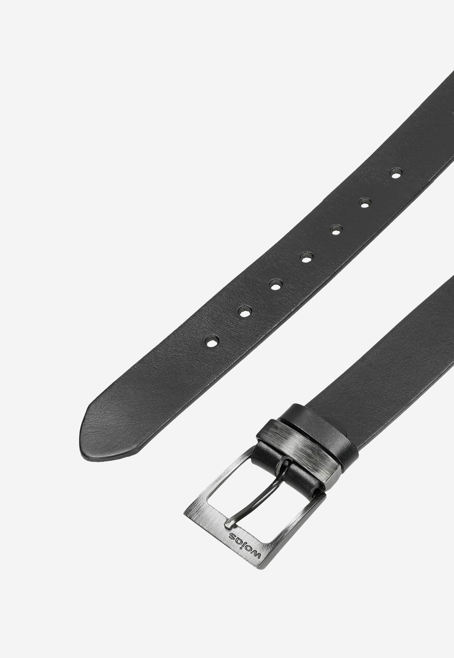 Skórzany czarny pasek męski