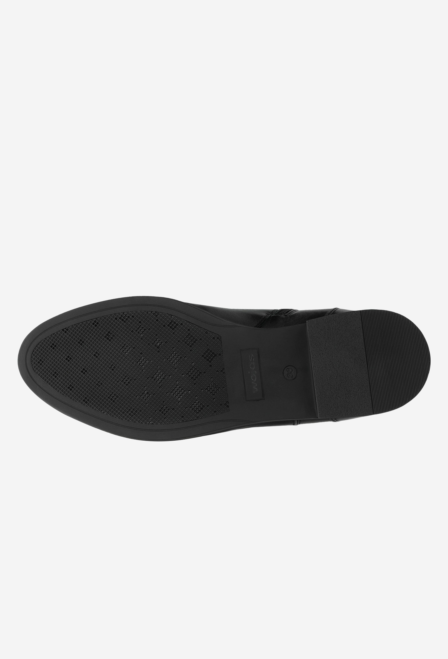 Czarne trzewiki damskie ze skóry licowej w stylu urban