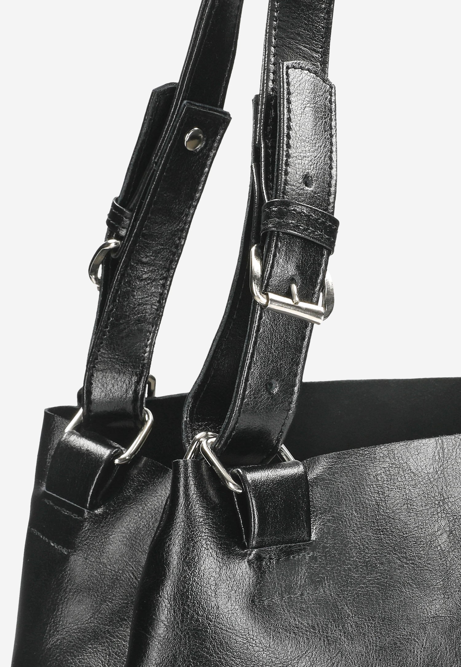 Pojemna skórzana torebka damska w kolorze brązowym