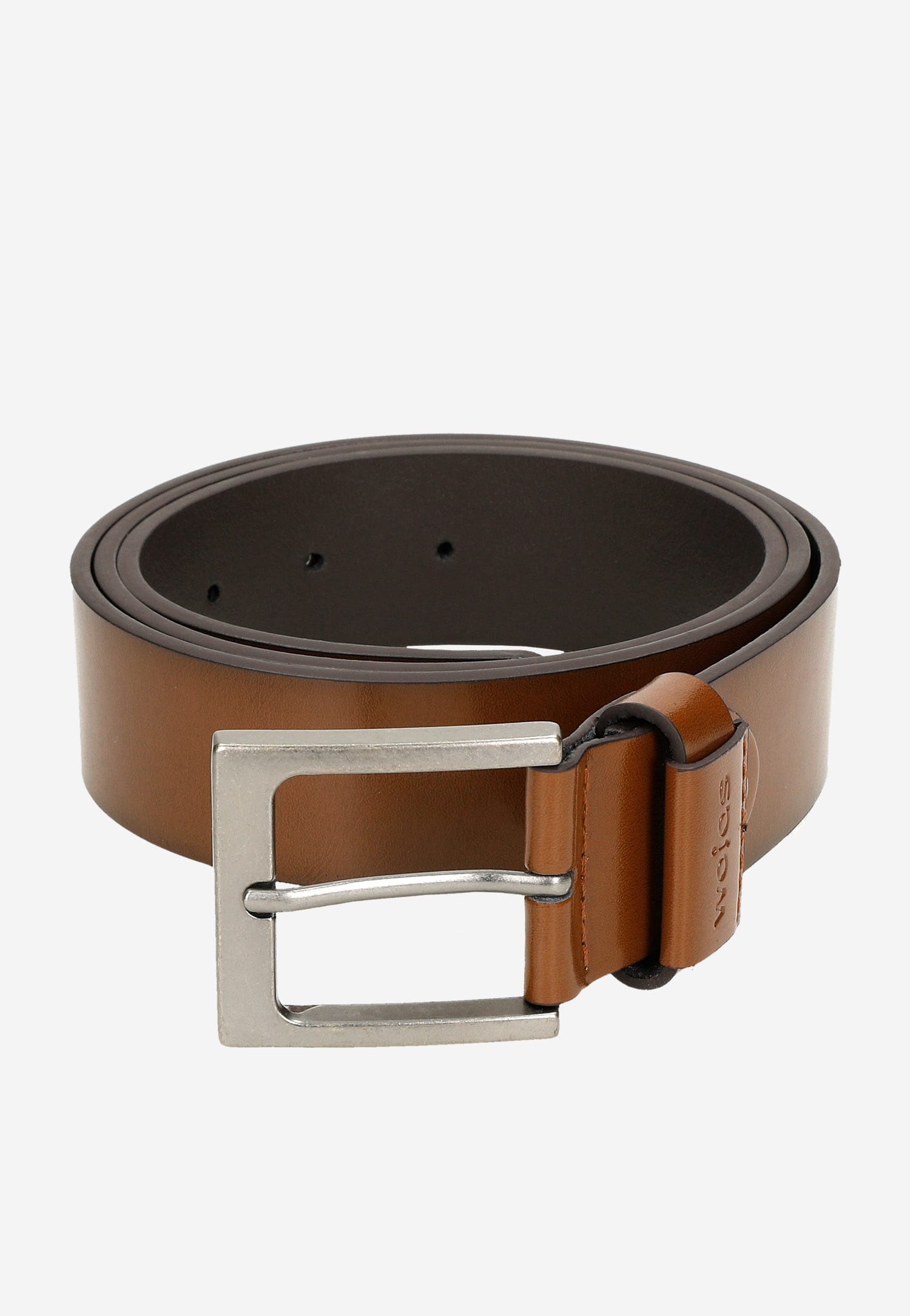 Klasyczny brązowy pasek męski ze skóry licowej