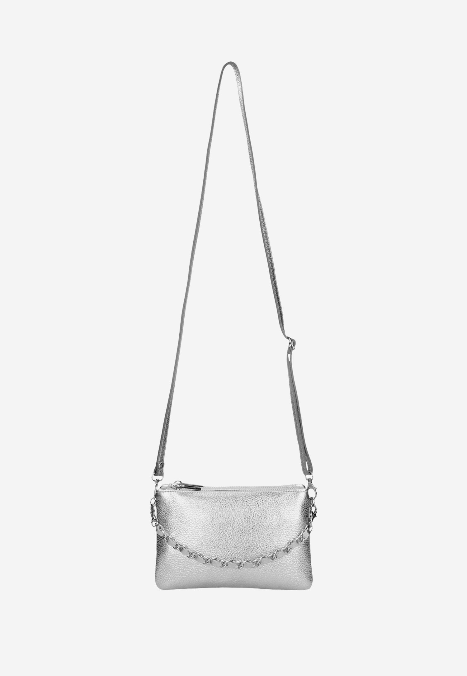 Mała złota torebka damska z ozdobnym łańcuszkiem