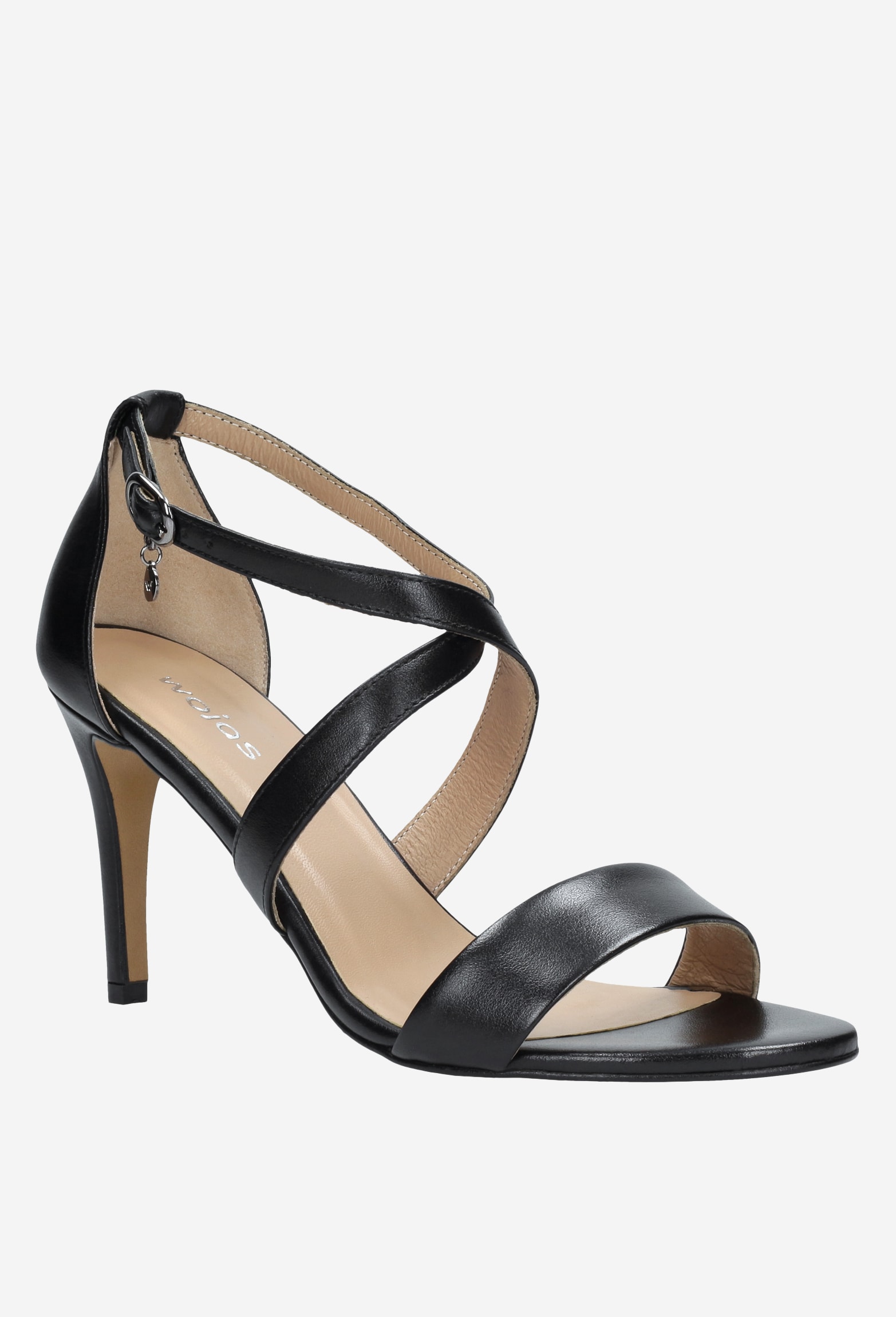 Jasnobrązowe sandały damskie na szpilce