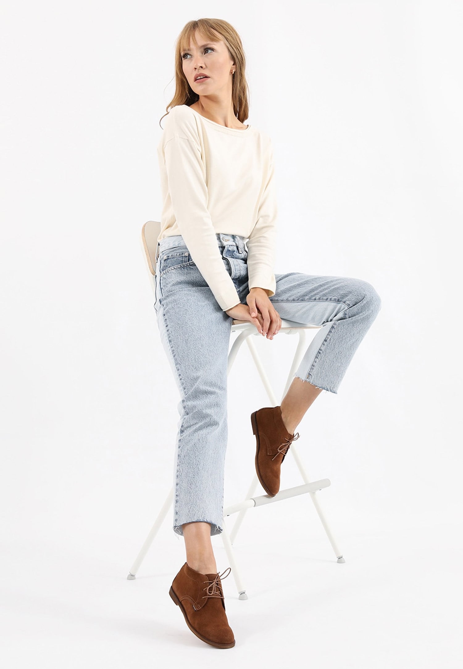 Wygodne, skórzane trzewiki damskie granatowe