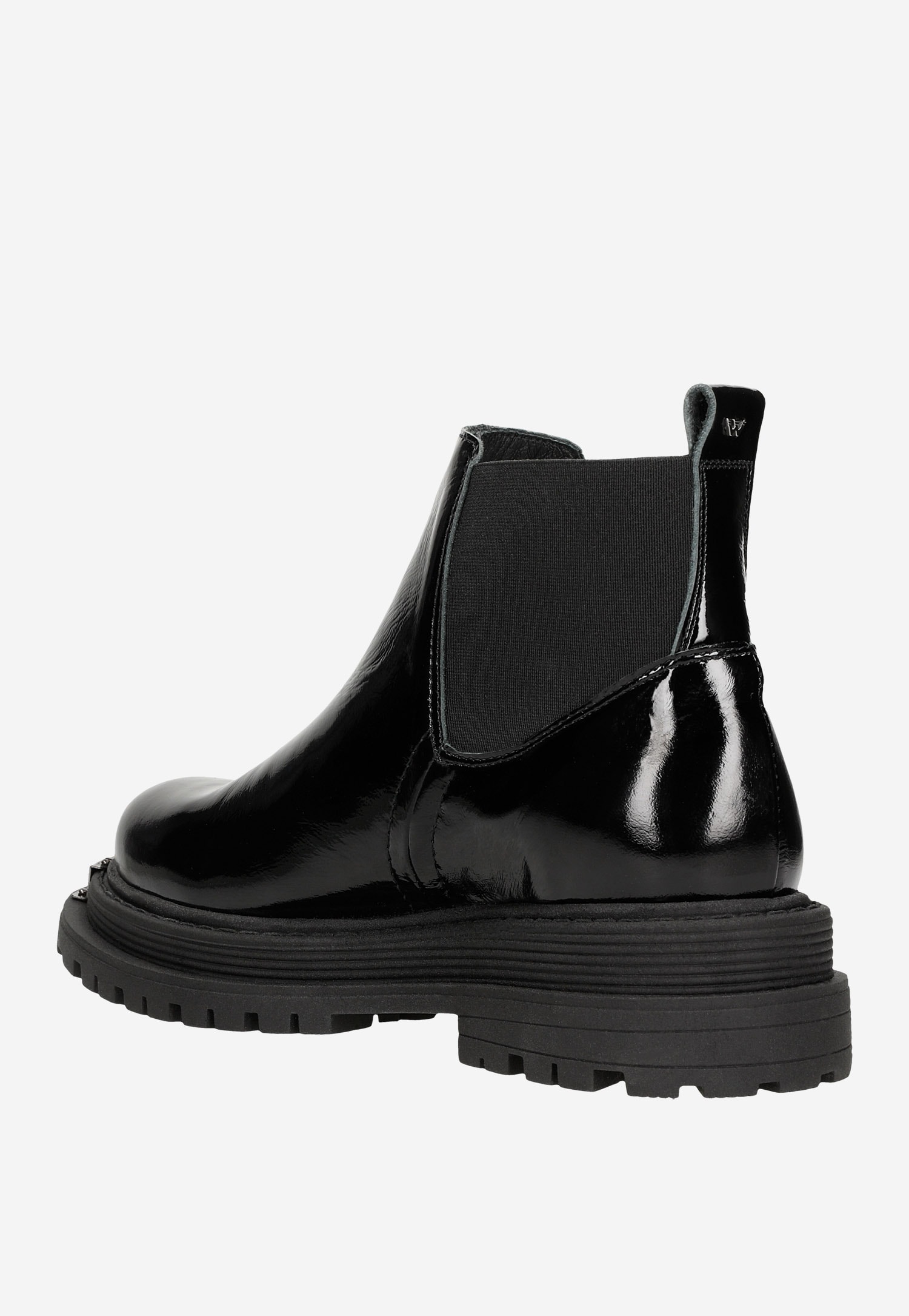 Czarne lakierowane sztyblety w stylu urban