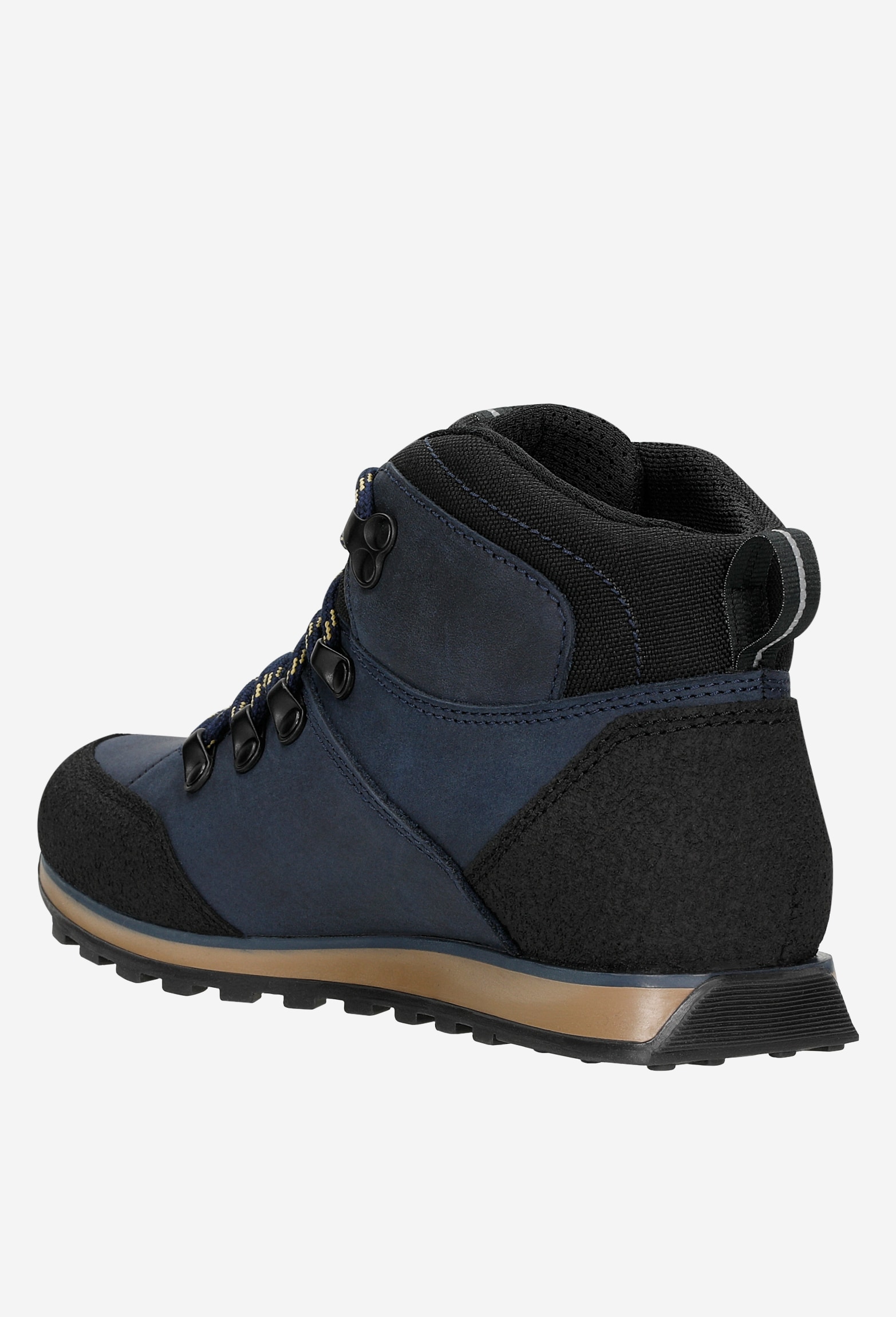 Czarno-amarantowe wysokie trekkingi damskie