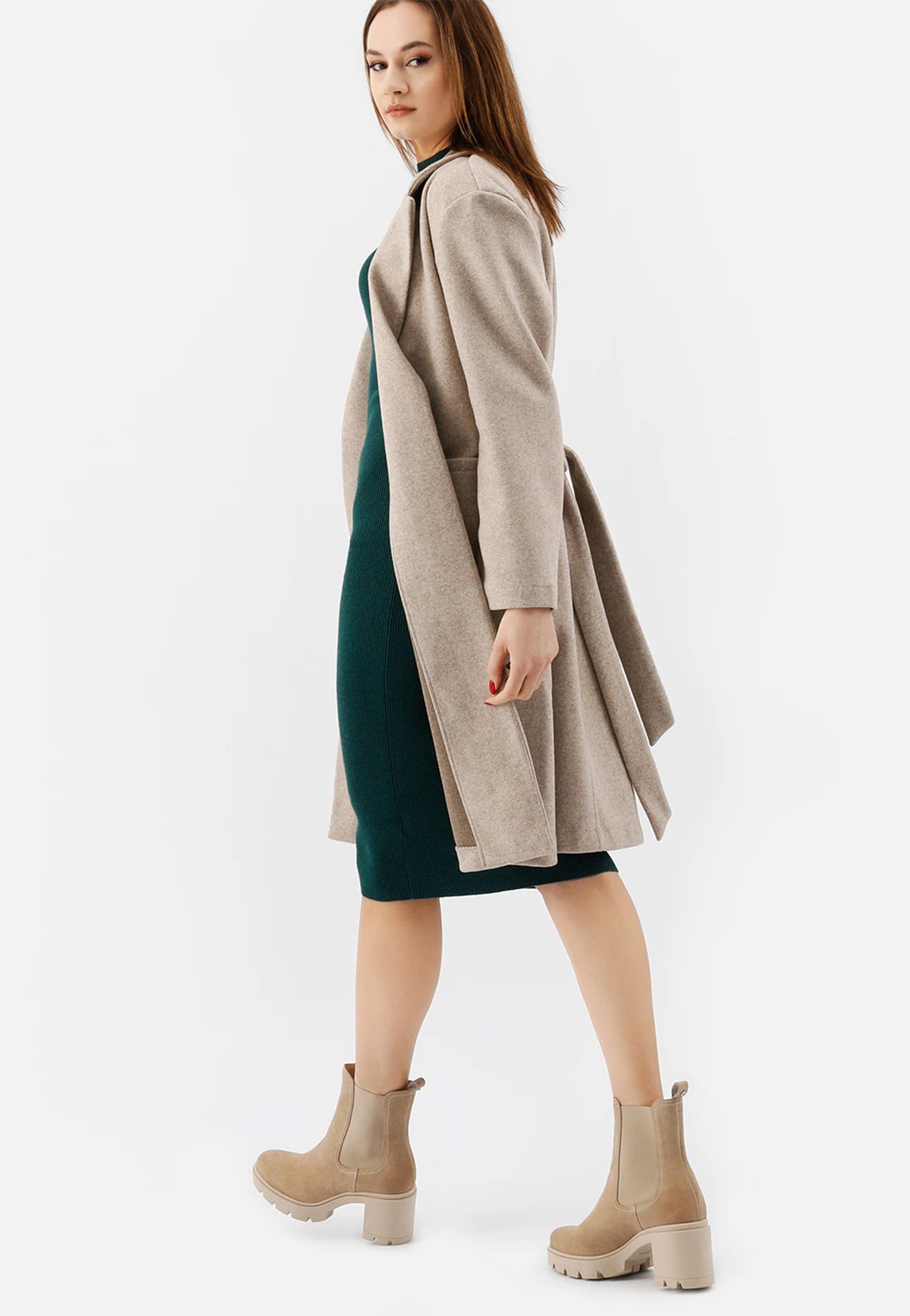 Brązowe skórzane sztyblety damskie ze skóry licowej