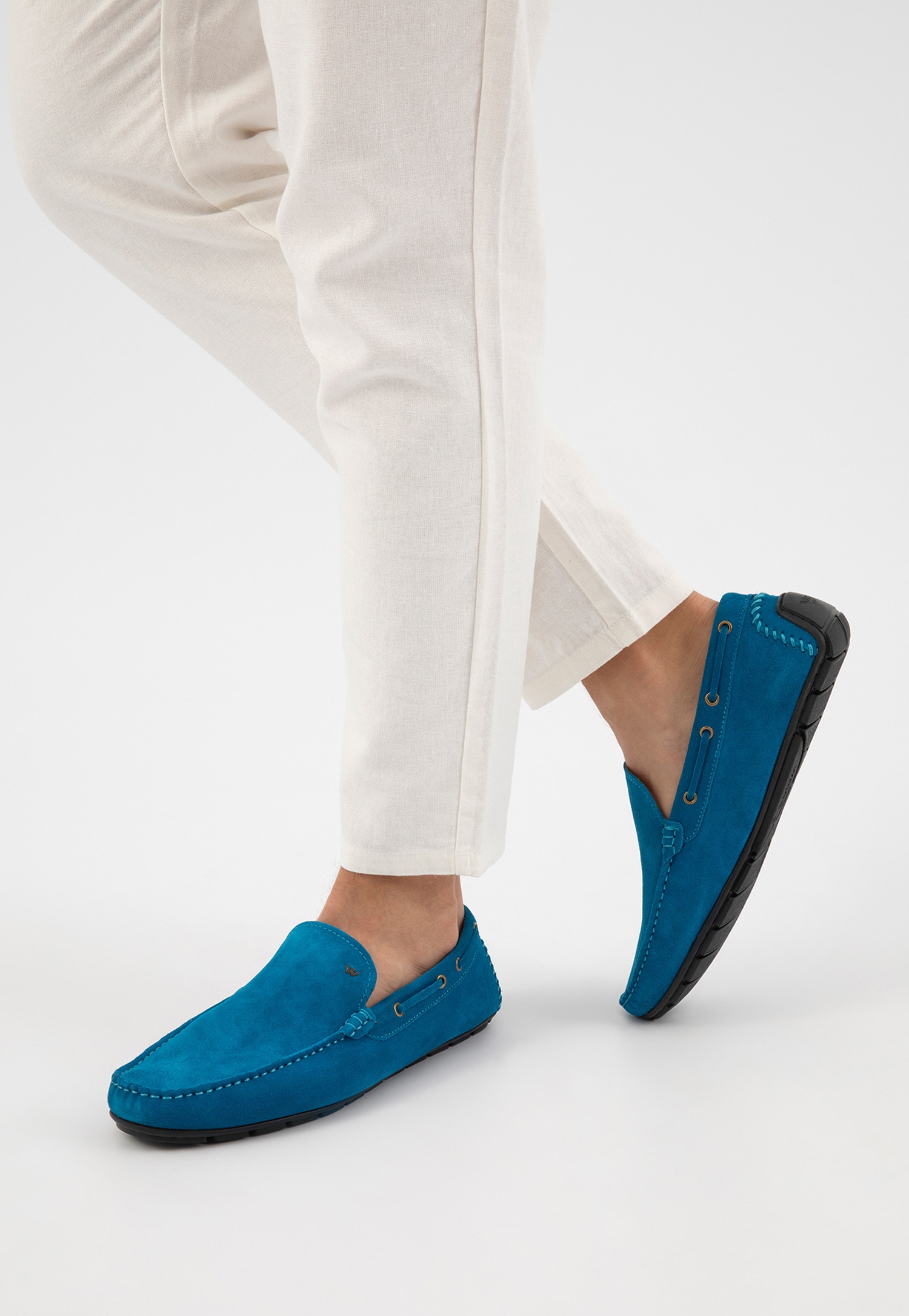 Granatowe klasyczne mokasyny męskie