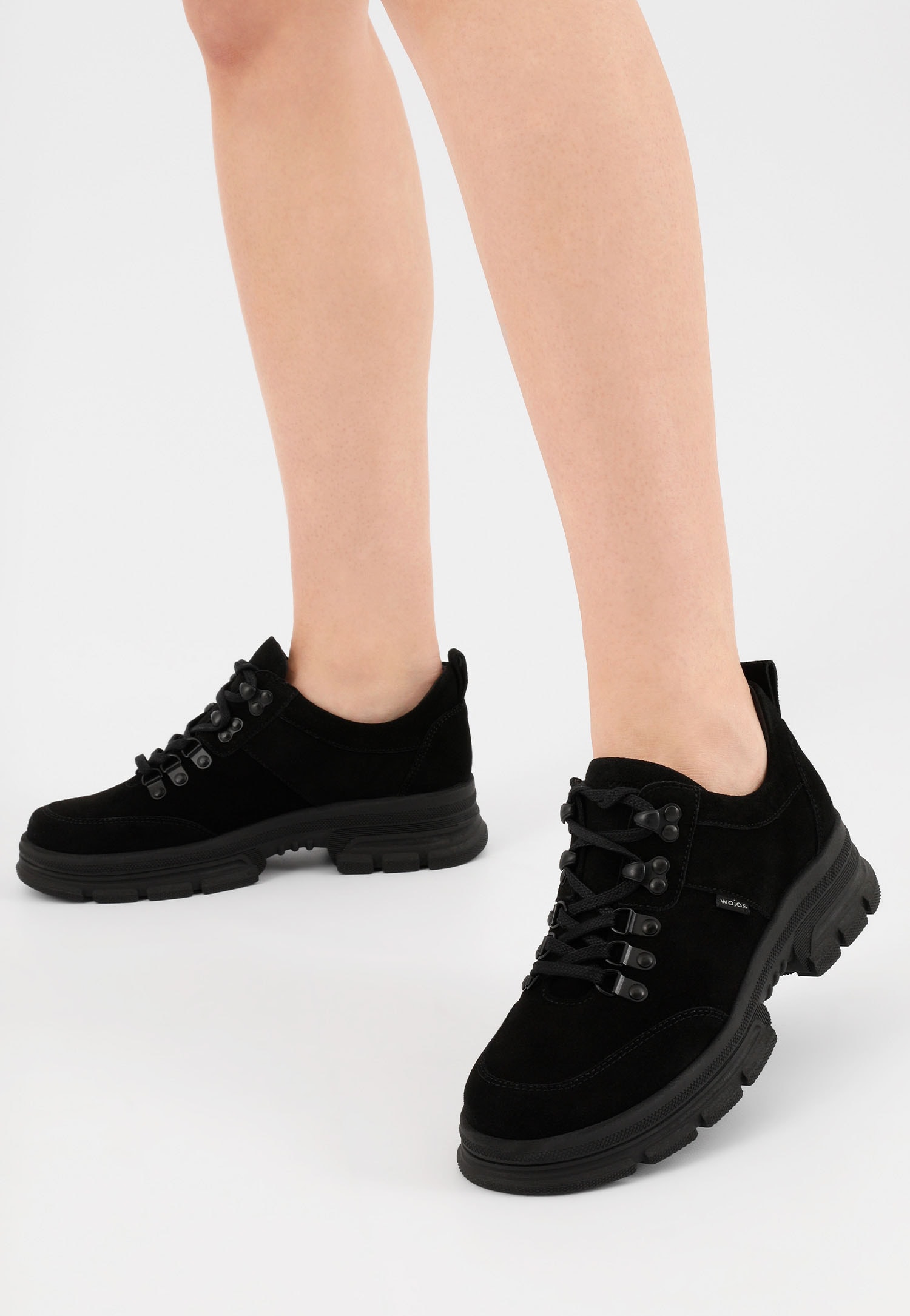 Czarne skórzane półbuty damskie z linii comfort